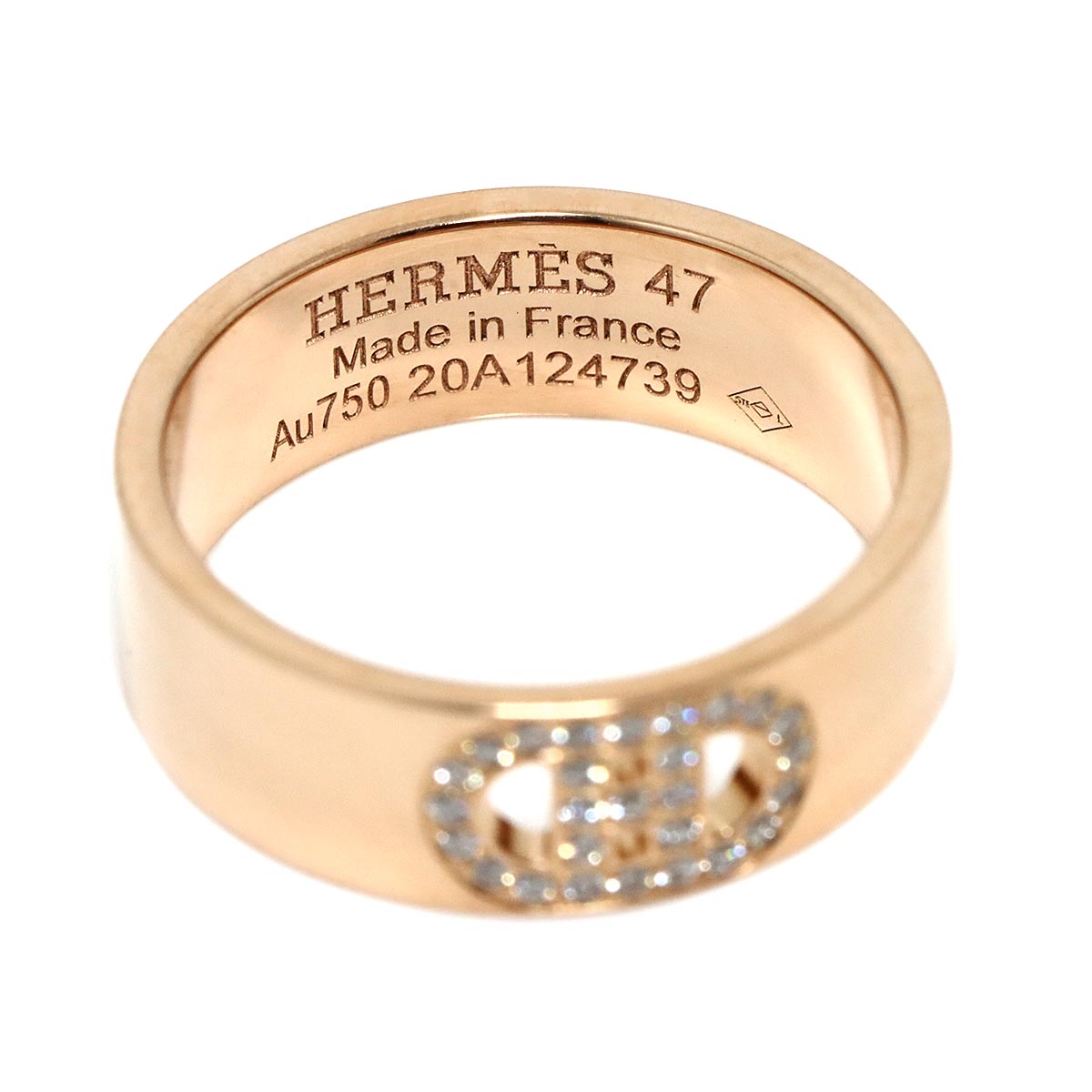 H Dunkle Diamond Ring 18K Pink Gold 750 Size47 3.75-4(US)