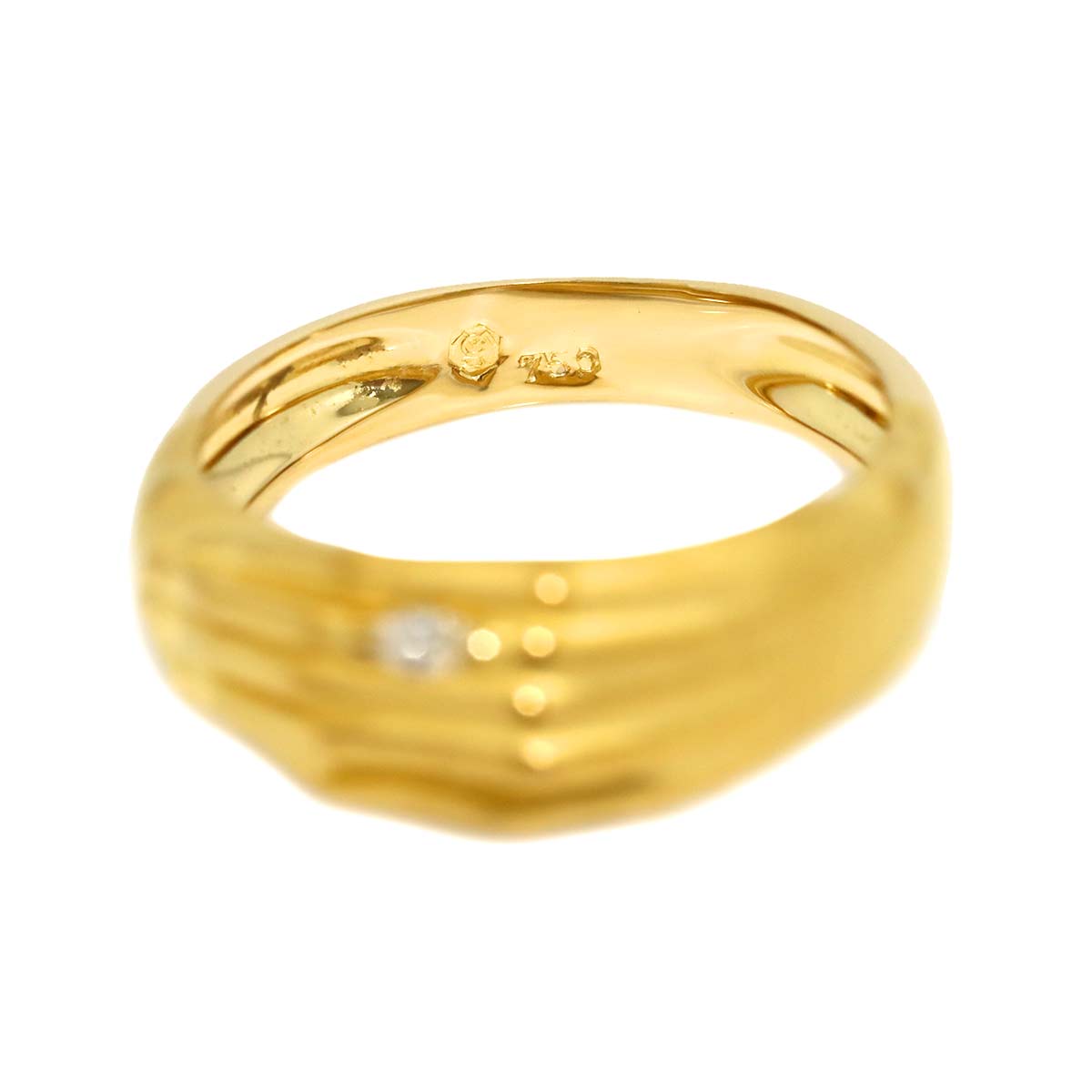 Diamond Ring 18K YG 750 Size6(US)