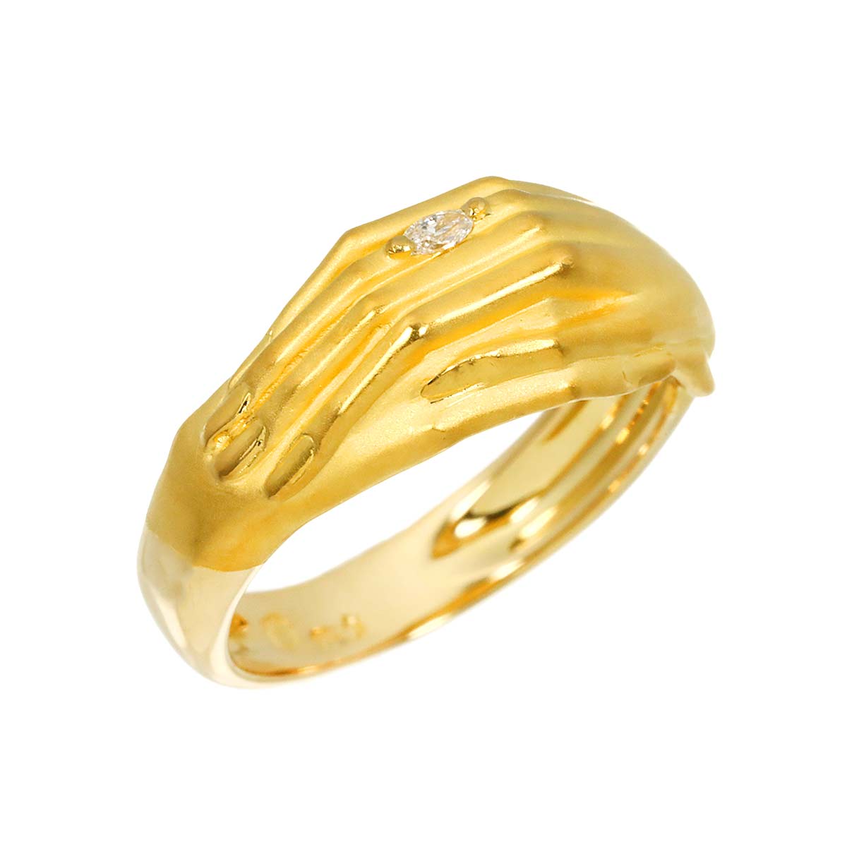 Diamond Ring 18K YG 750 Size6(US)