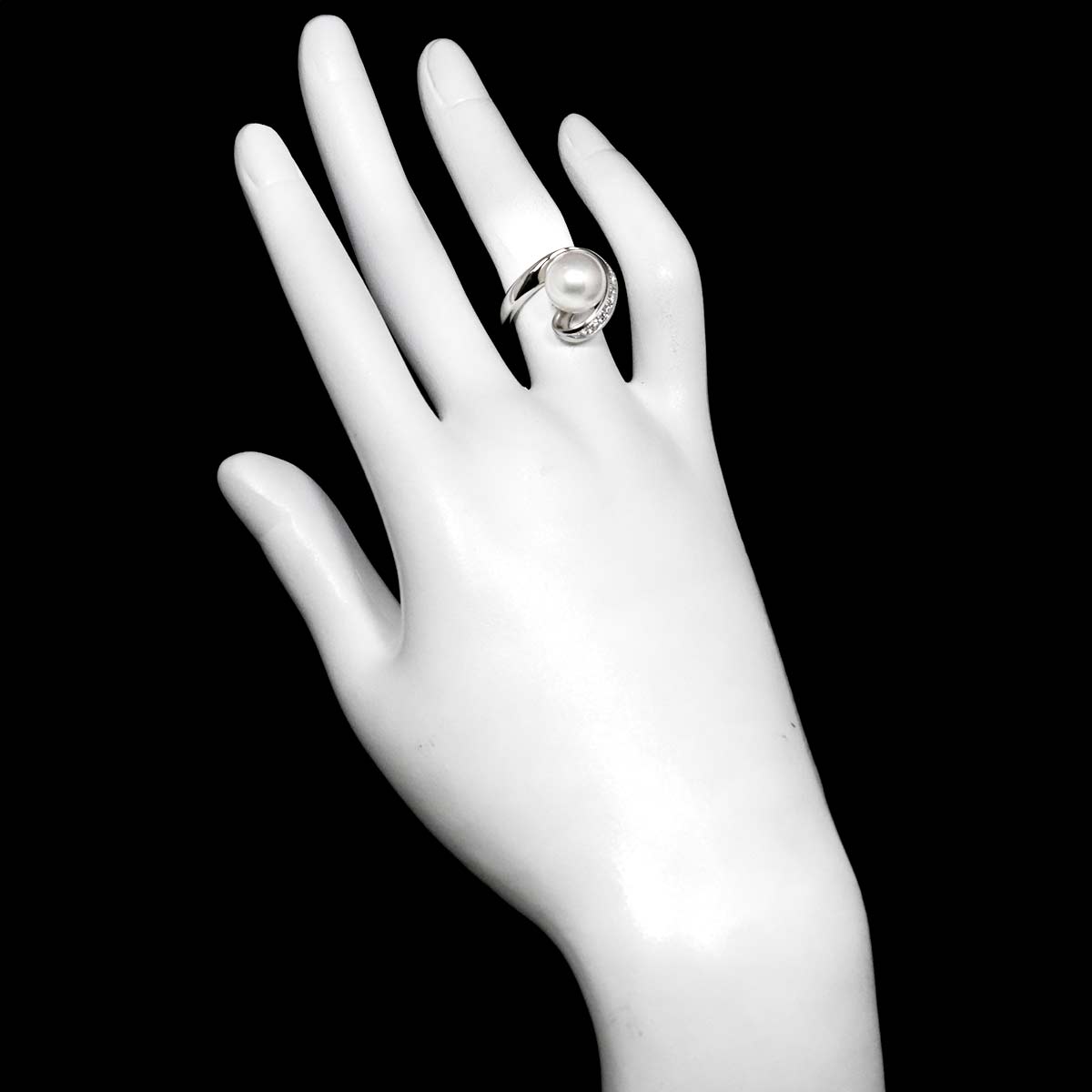 South Sea pearl 10.0mm Diamond 0.12ct Ring Platinum 4.75-5(US)