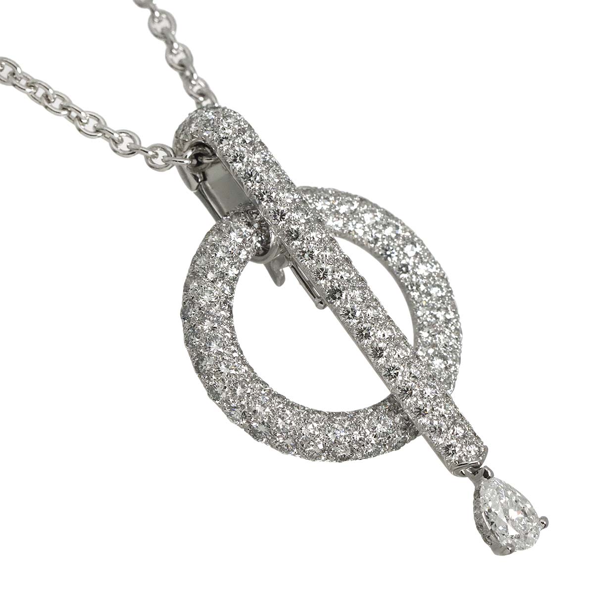 Omega Diamond Necklace 18K White Gold 750
