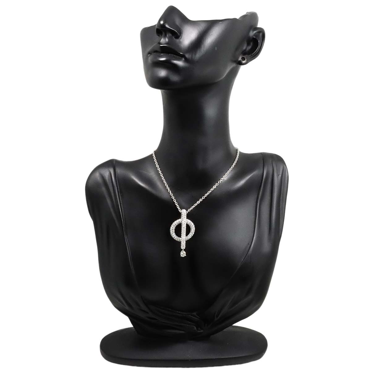 Omega Diamond Necklace 18K White Gold 750