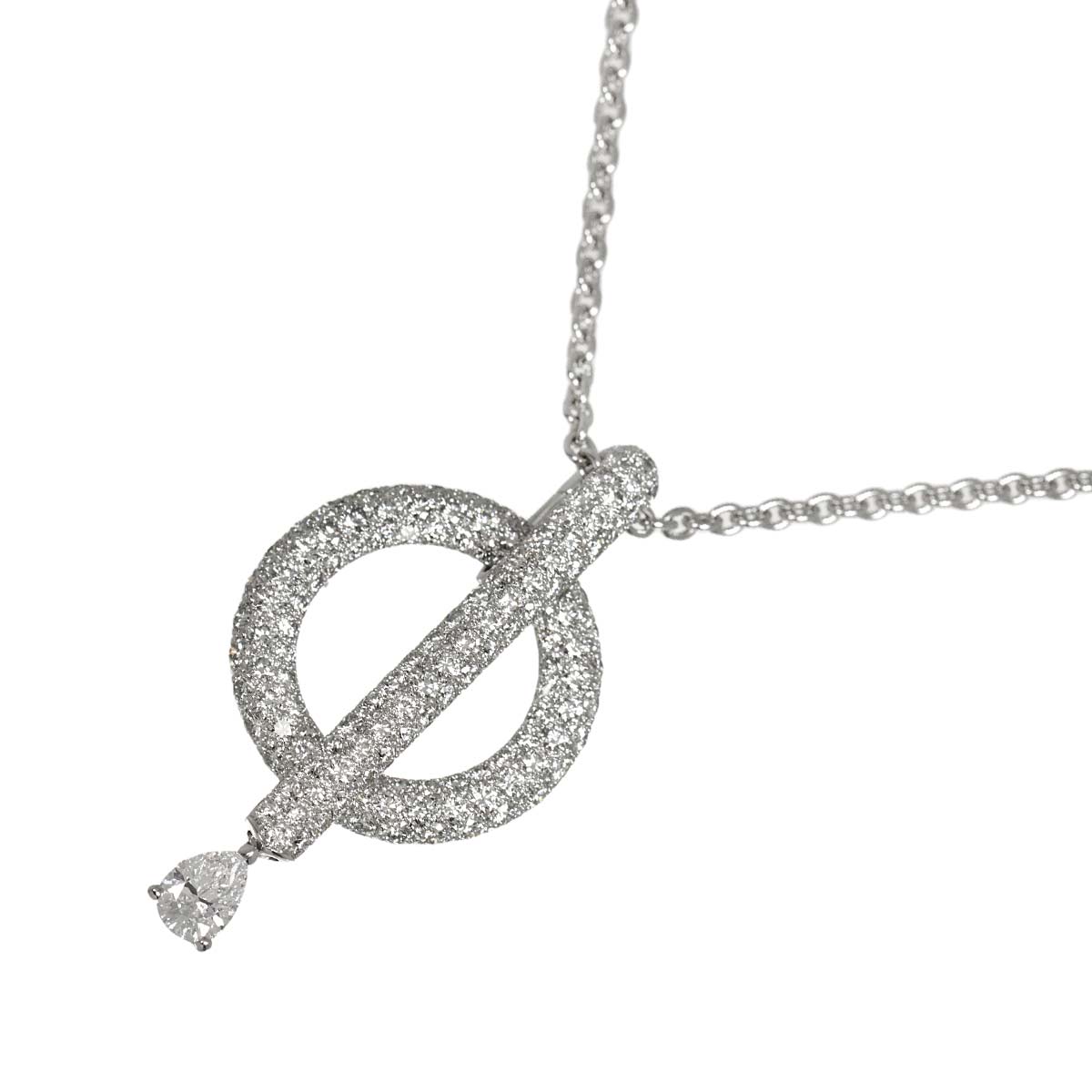 Omega Diamond Necklace 18K White Gold 750