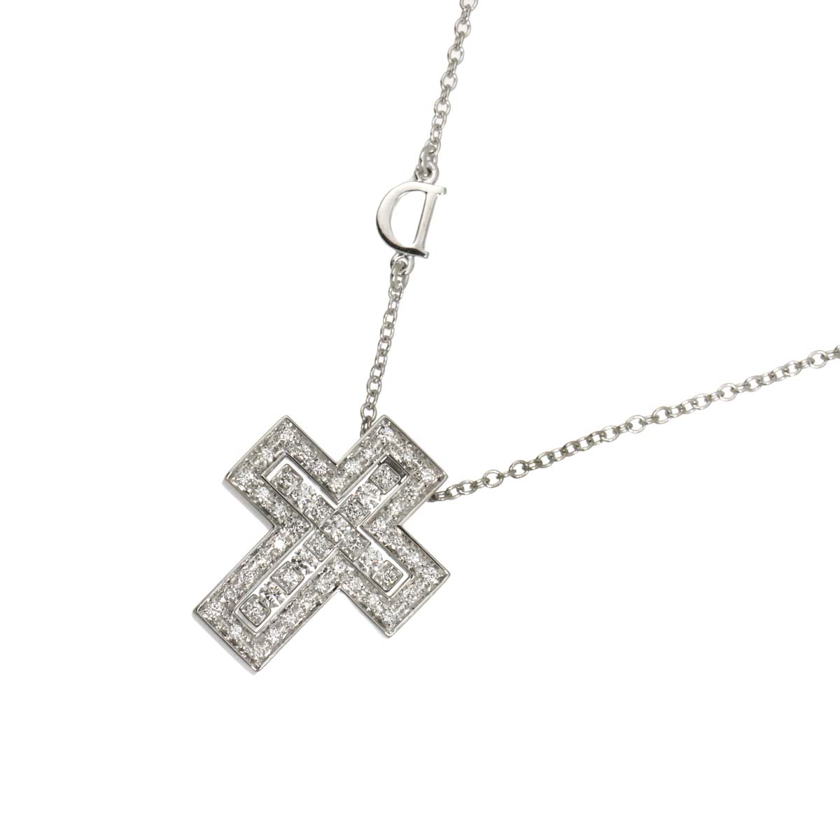 Belle Epoque Diamond Cross Necklace XS 18K WG 750