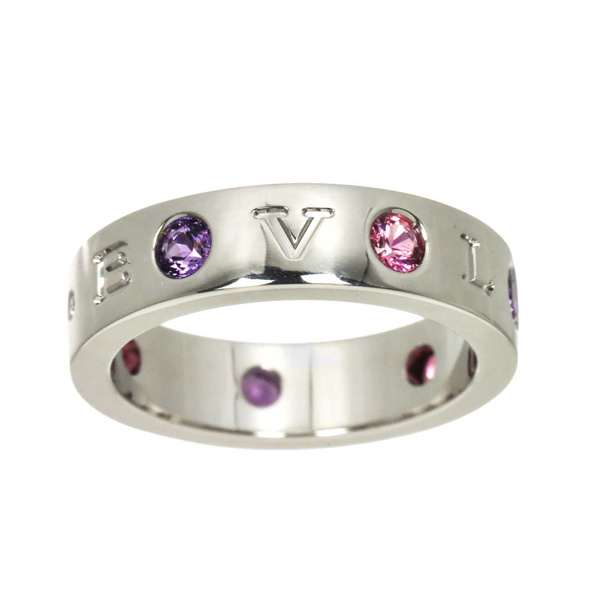 Amethyst Tourmalin Diamond Ring 18K WG size53 6-6.25(US)