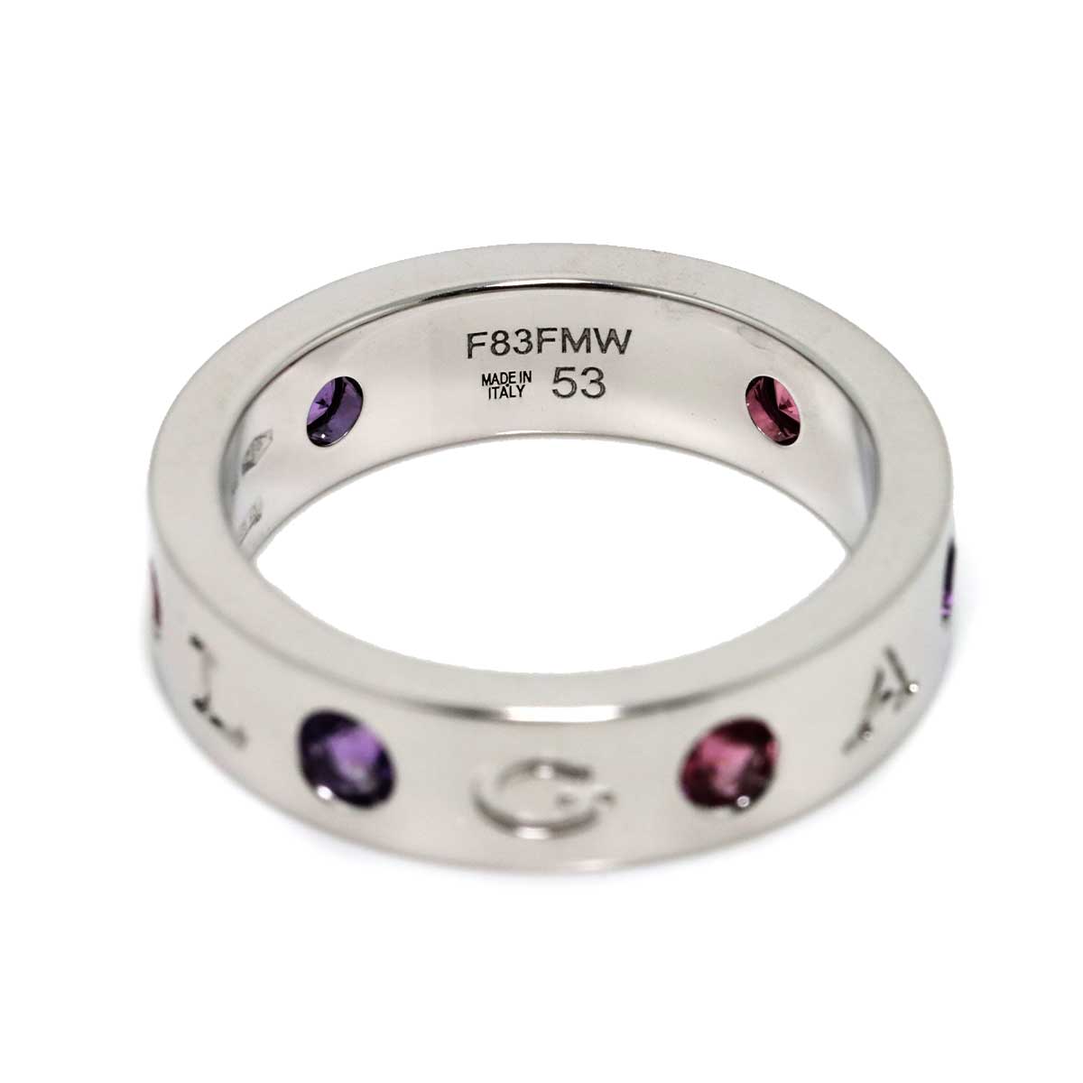 Amethyst Tourmalin Diamond Ring 18K WG size53 6-6.25(US)