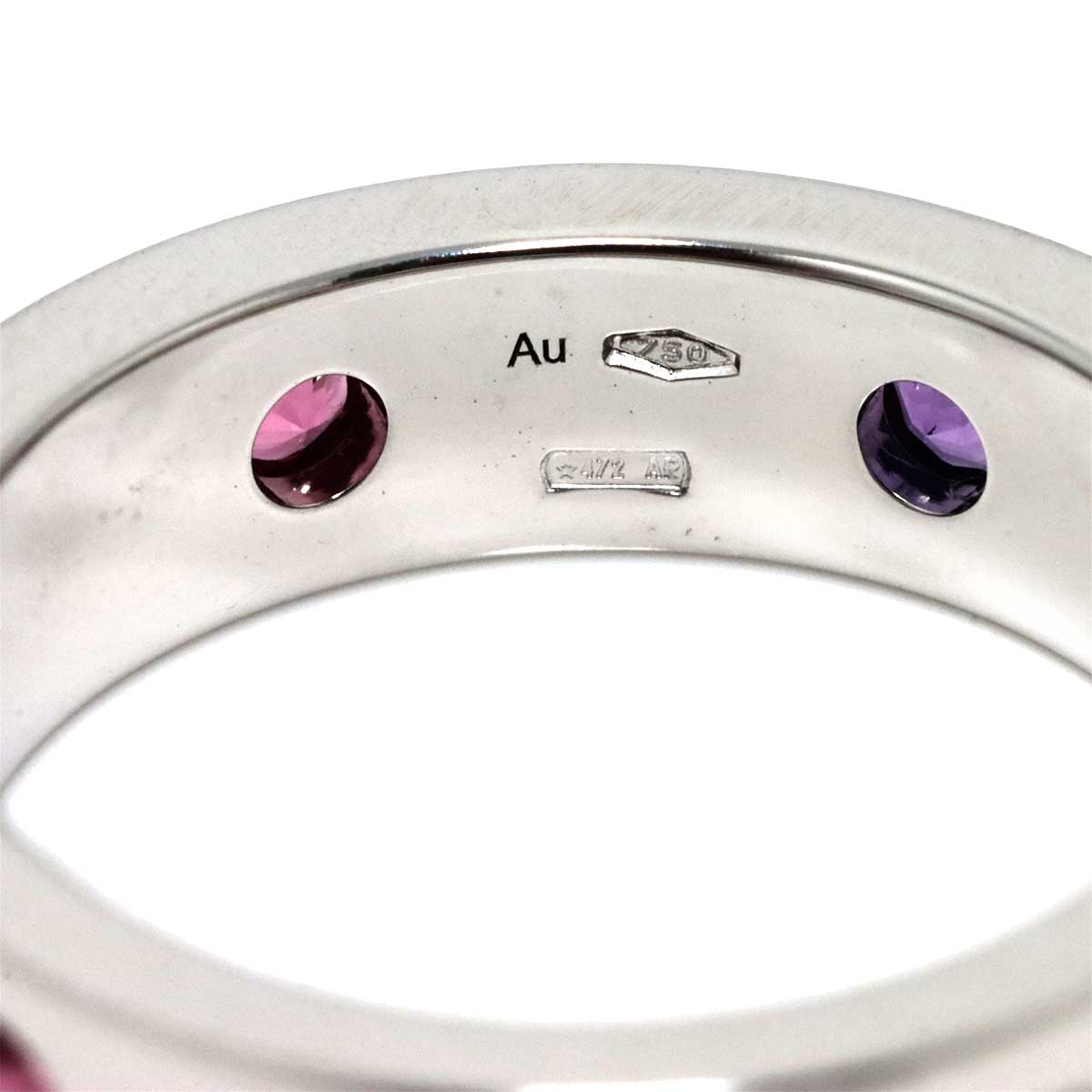 Amethyst Tourmalin Diamond Ring 18K WG size53 6-6.25(US)