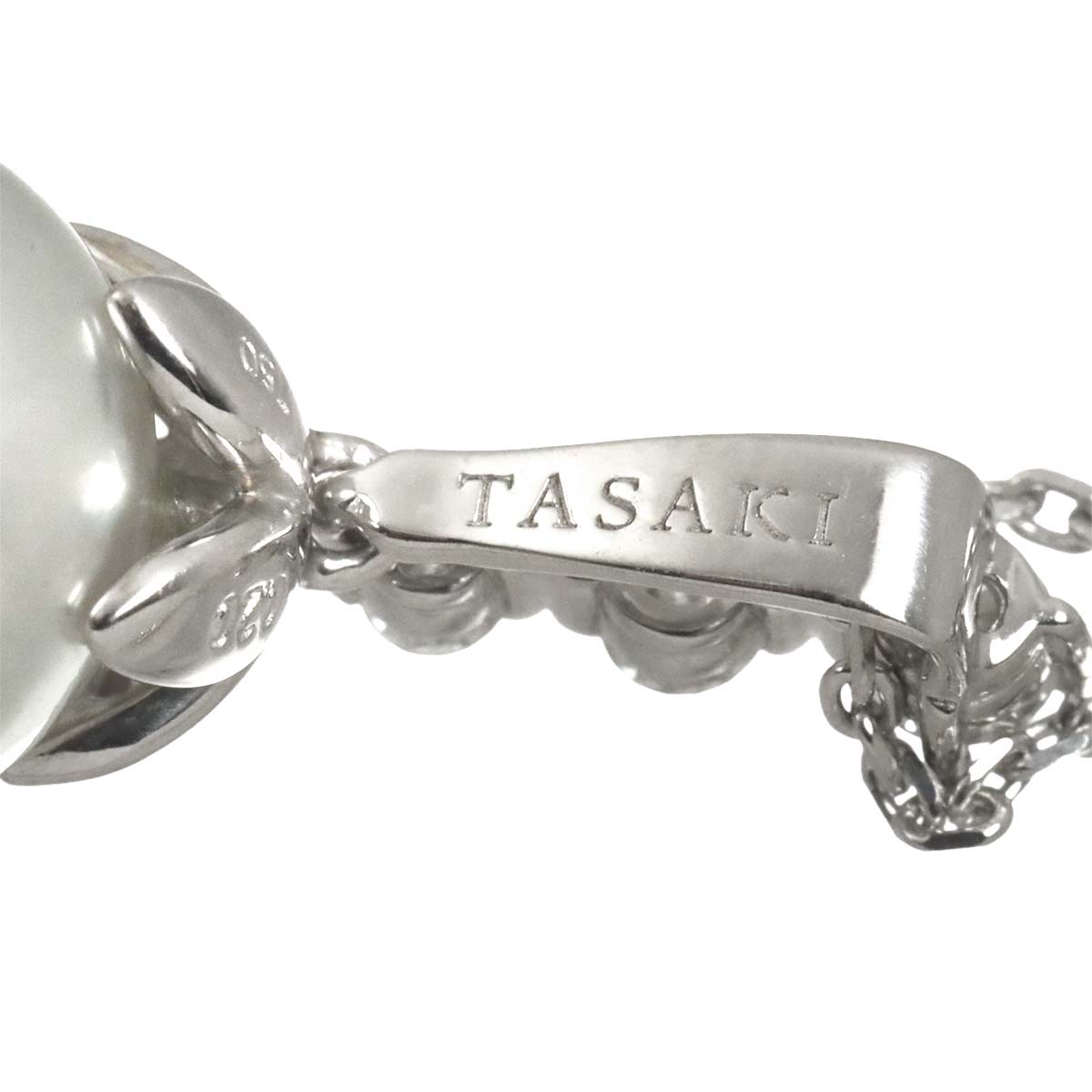 Akoya Pearl 9.8mm Diamond 0.20ct Necklace 18K WG 750