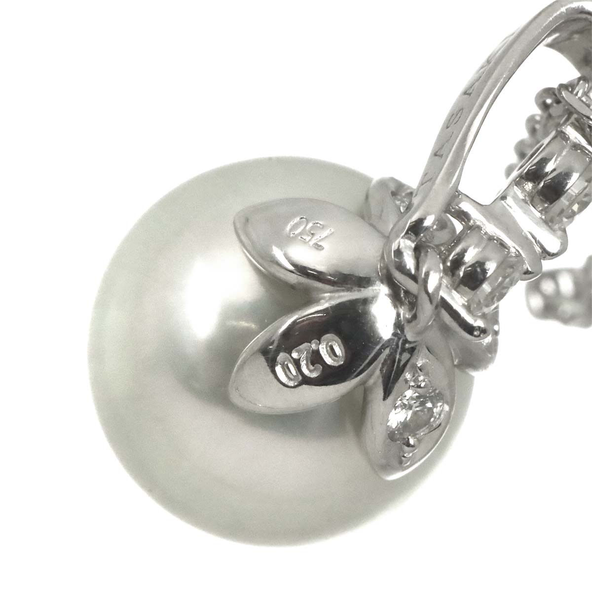 Akoya Pearl 9.8mm Diamond 0.20ct Necklace 18K WG 750
