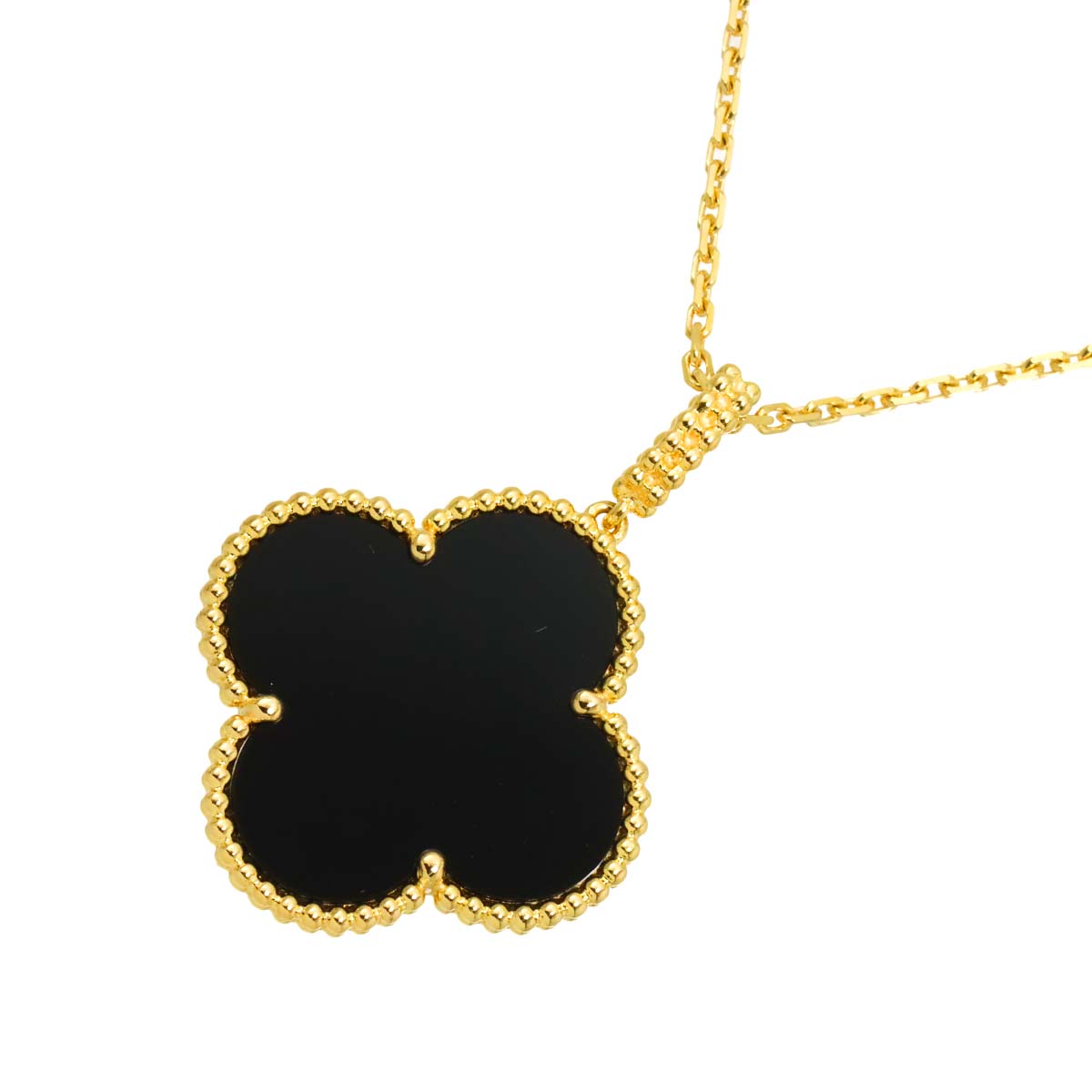 Magic Alhambra Onyx Necklace 18K YG 750