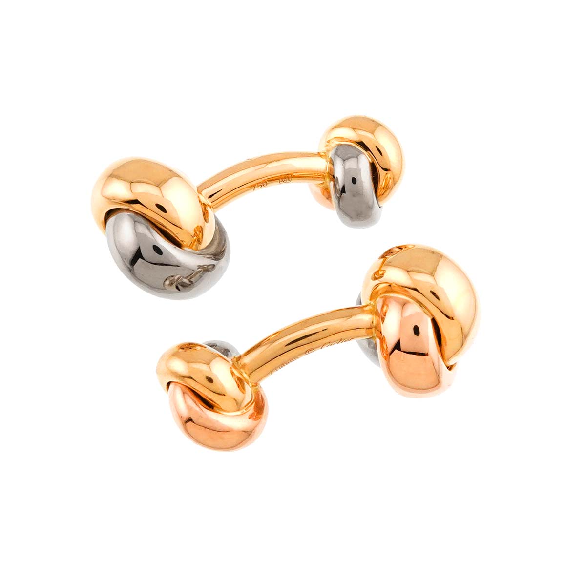 Trinity Cuff links 18K WG PG YG 750