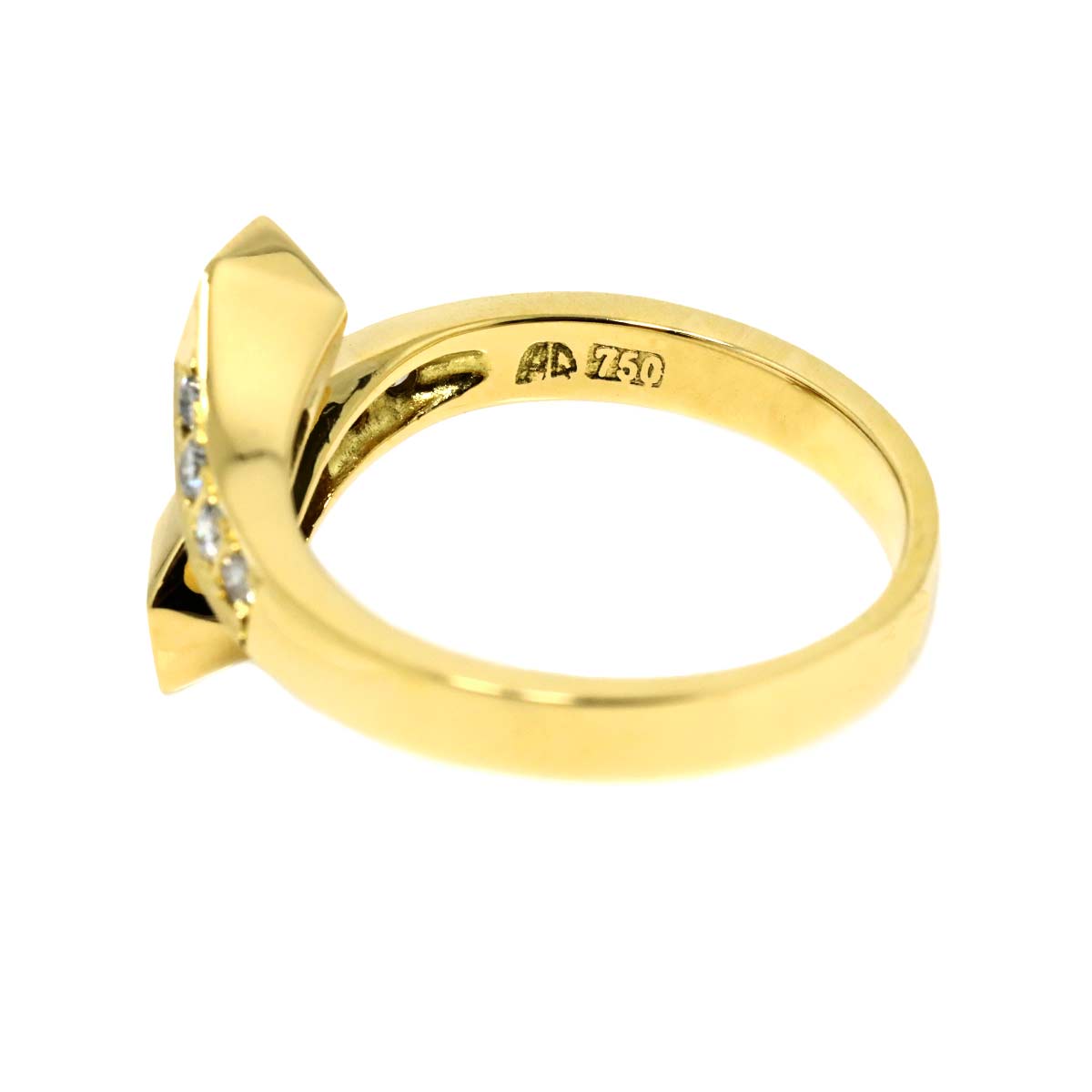 Sapphire Diamond Ring 18K YG 750 size6(US)