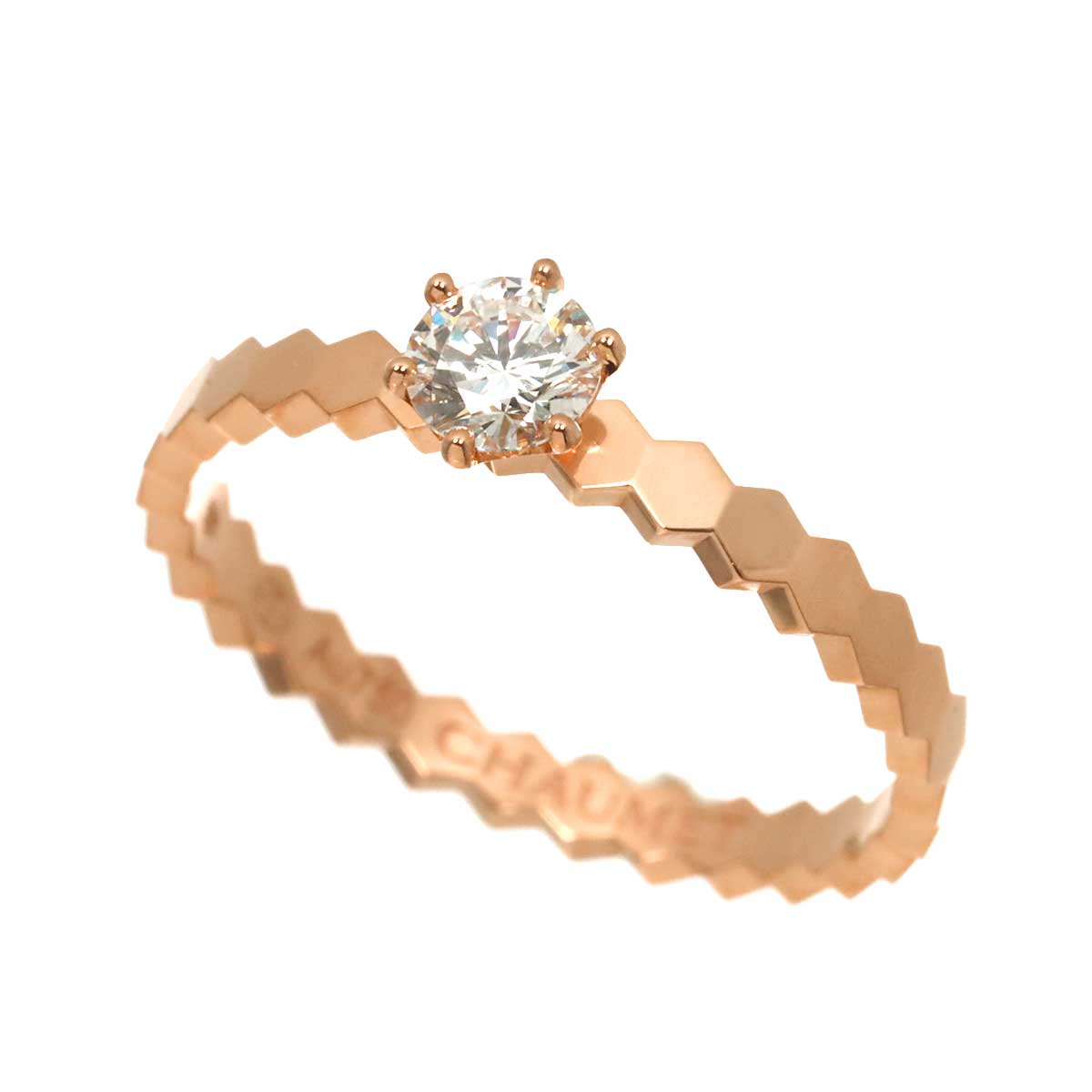 BEE De Diamond 0.33ct E/VS2/3EX Ring 18K PG 750 7.25-7.5(US)