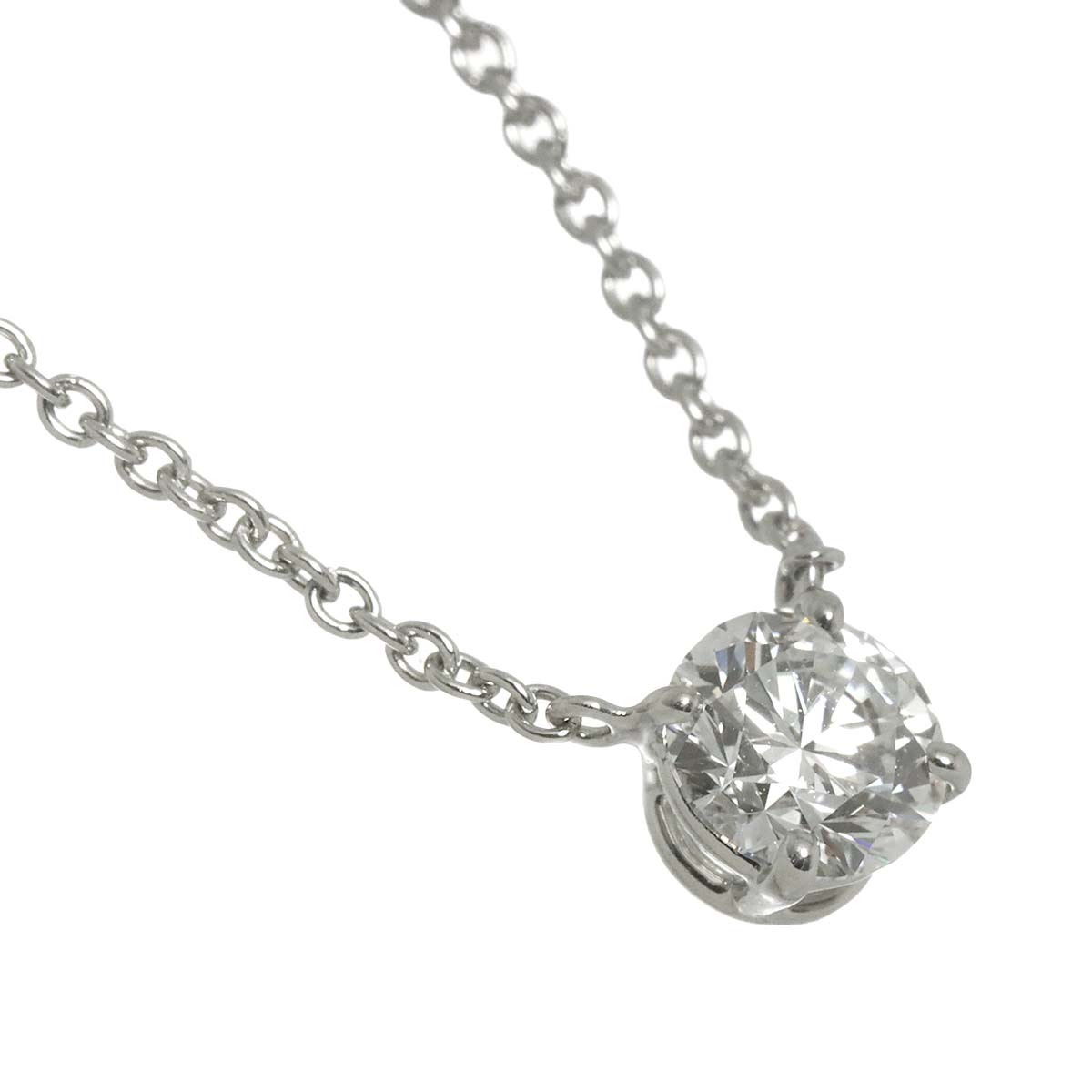 Solitaire Diamond 0.50ct D/VVS2/VG Necklace Pt