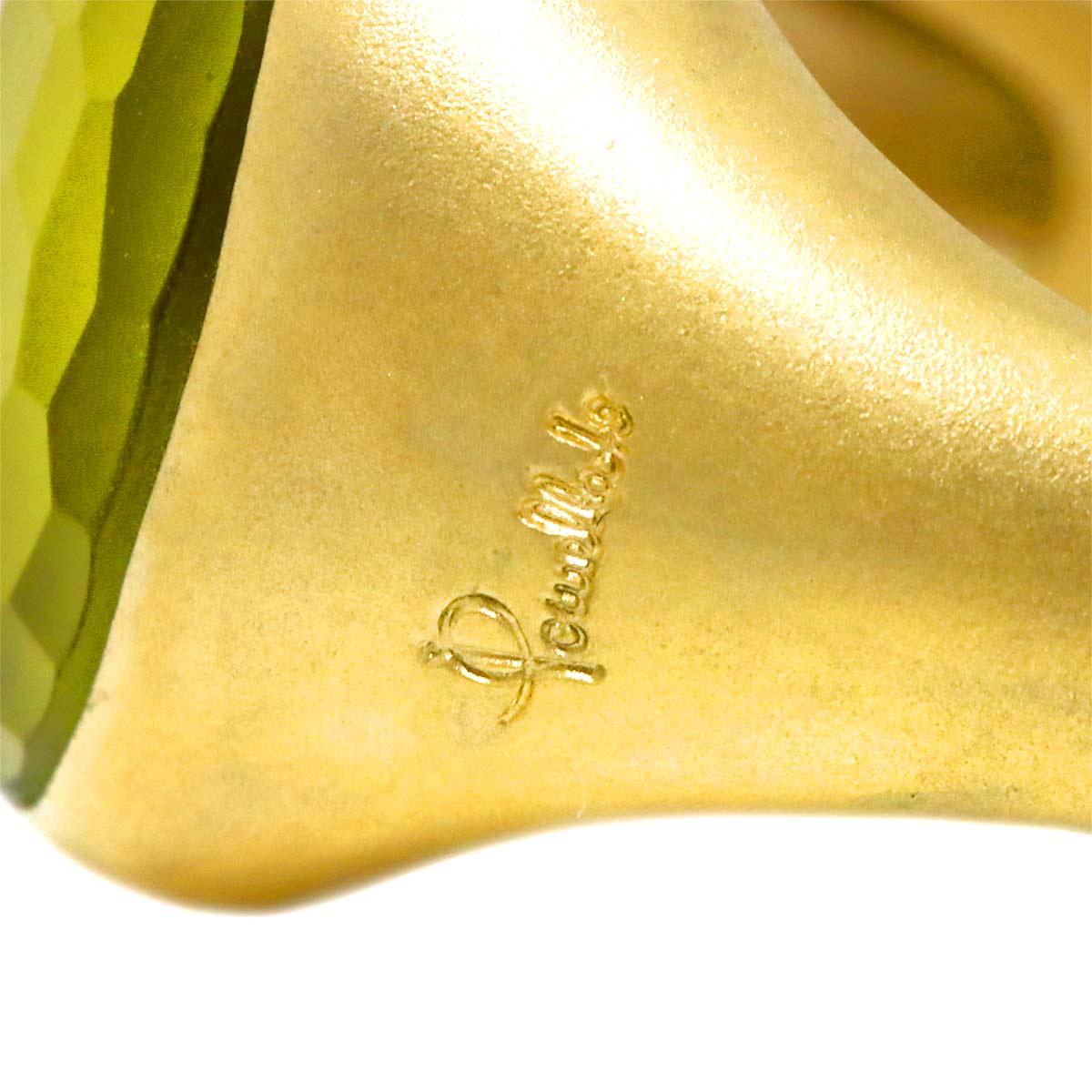 Peridot Ring 18K YG Yellow Gold 750 Size9.5-9.75(US)