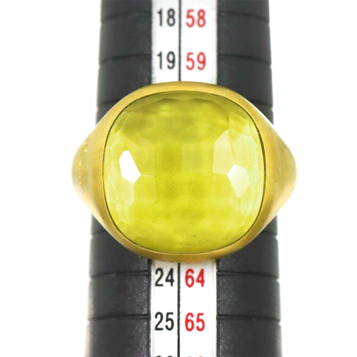 Peridot Ring 18K YG Yellow Gold 750 Size9.5-9.75(US)