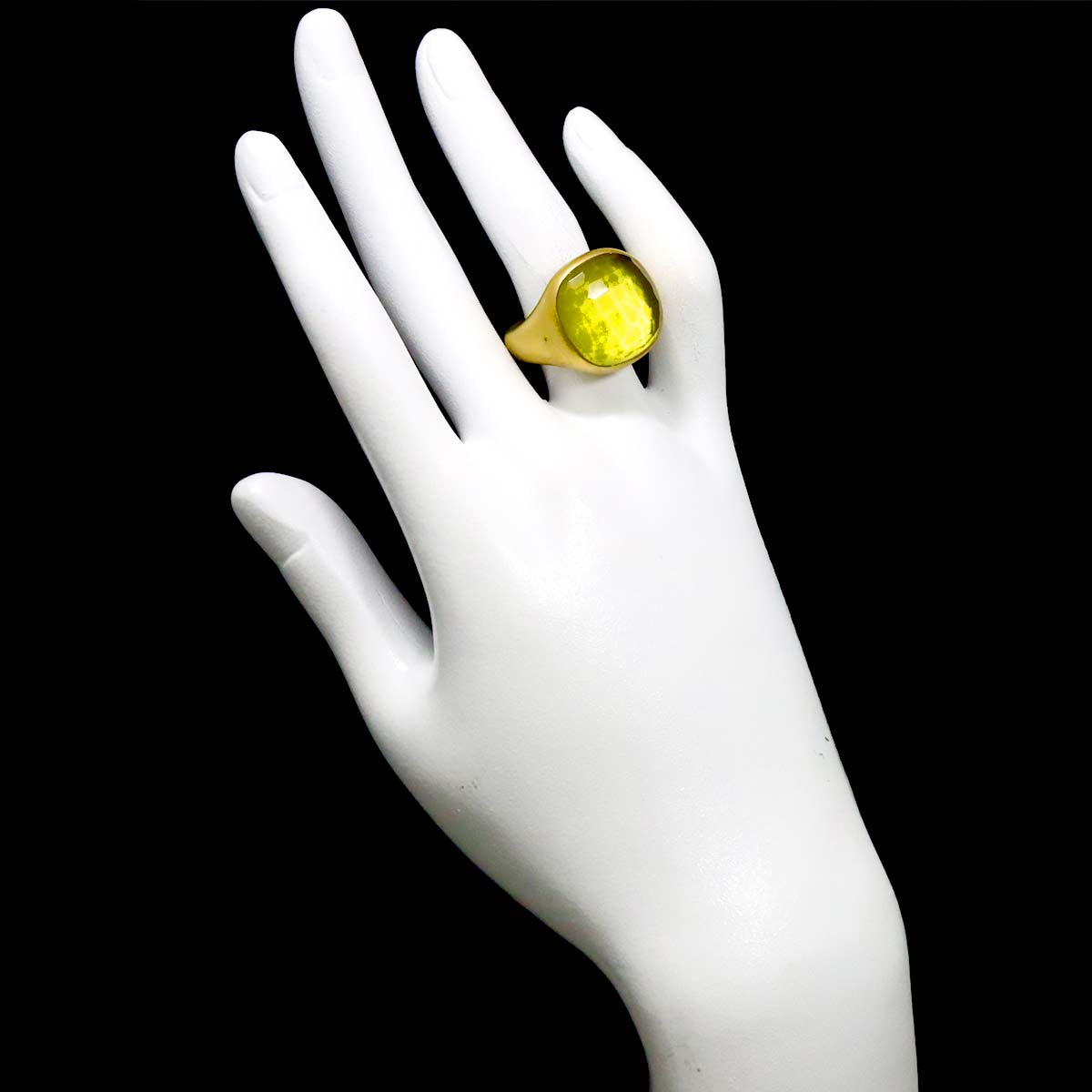 Peridot Ring 18K YG Yellow Gold 750 Size9.5-9.75(US)