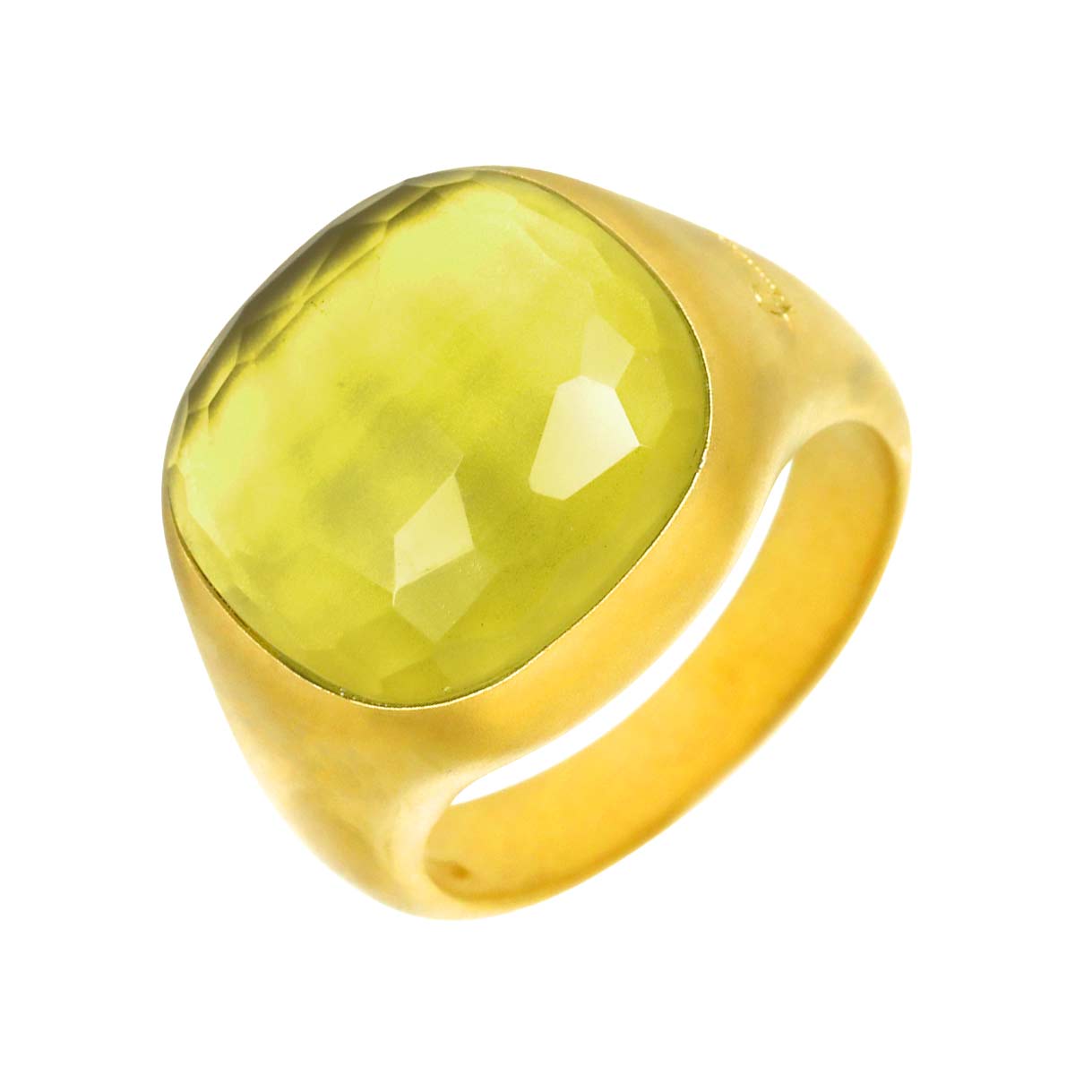 Peridot Ring 18K YG Yellow Gold 750 Size9.5-9.75(US)