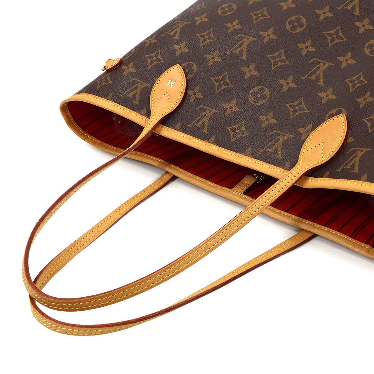 Monogram Neverfull MM Tote Bag Brown Cerise M41177