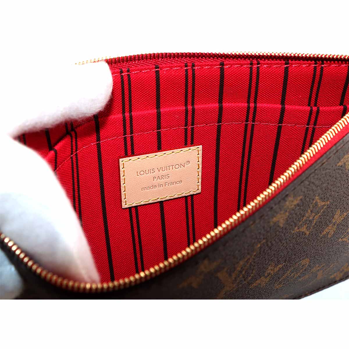 Monogram Neverfull MM Tote Bag Brown Cerise M46987