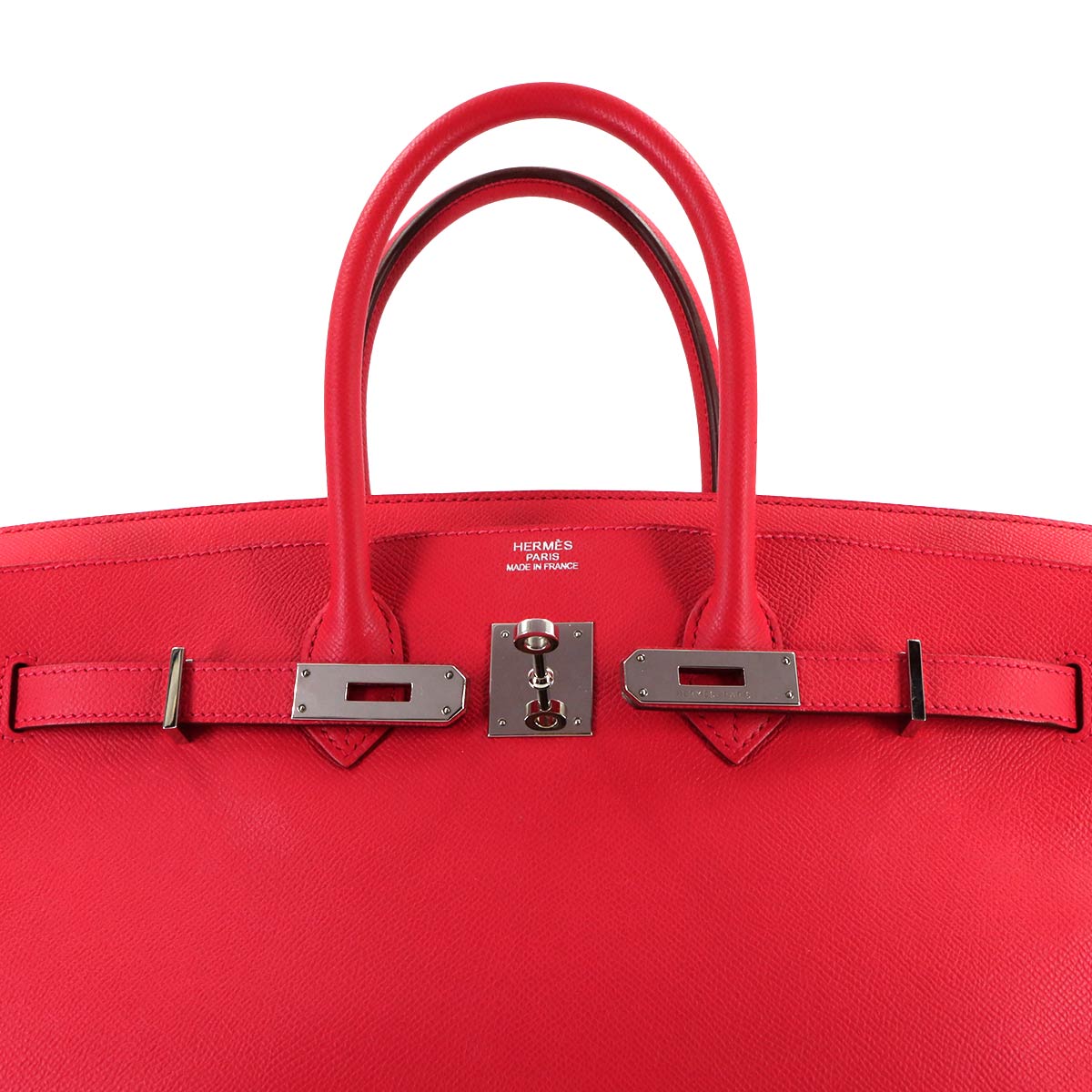 Birkin 35 Epsom Bougainvillier Hand Bag Red