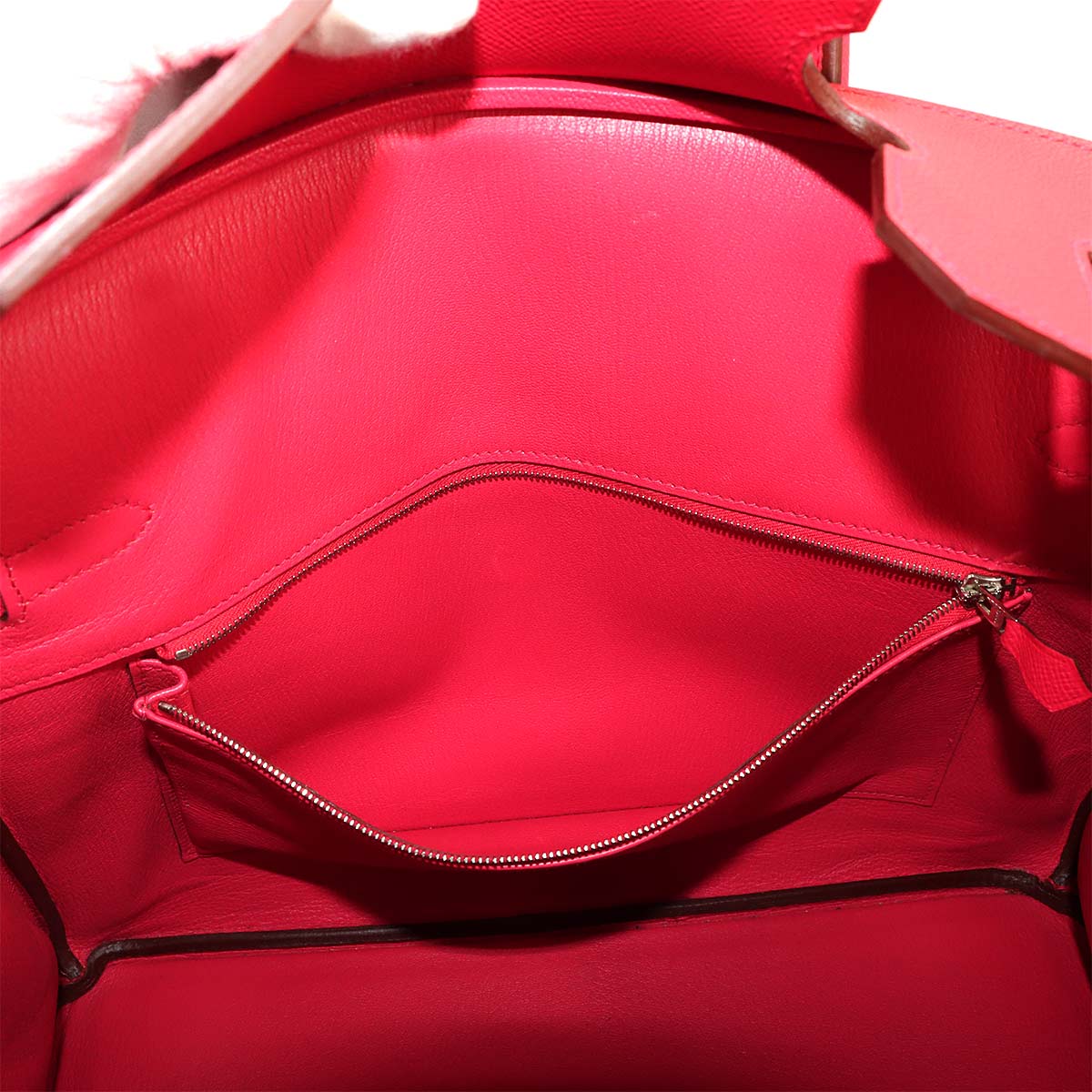 Birkin 35 Epsom Bougainvillier Hand Bag Red