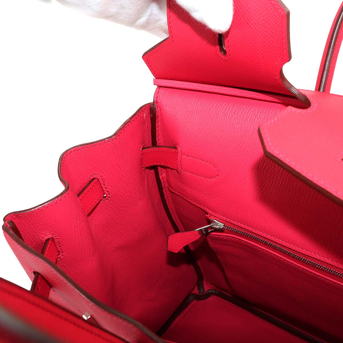 Birkin 35 Epsom Bougainvillier Hand Bag Red