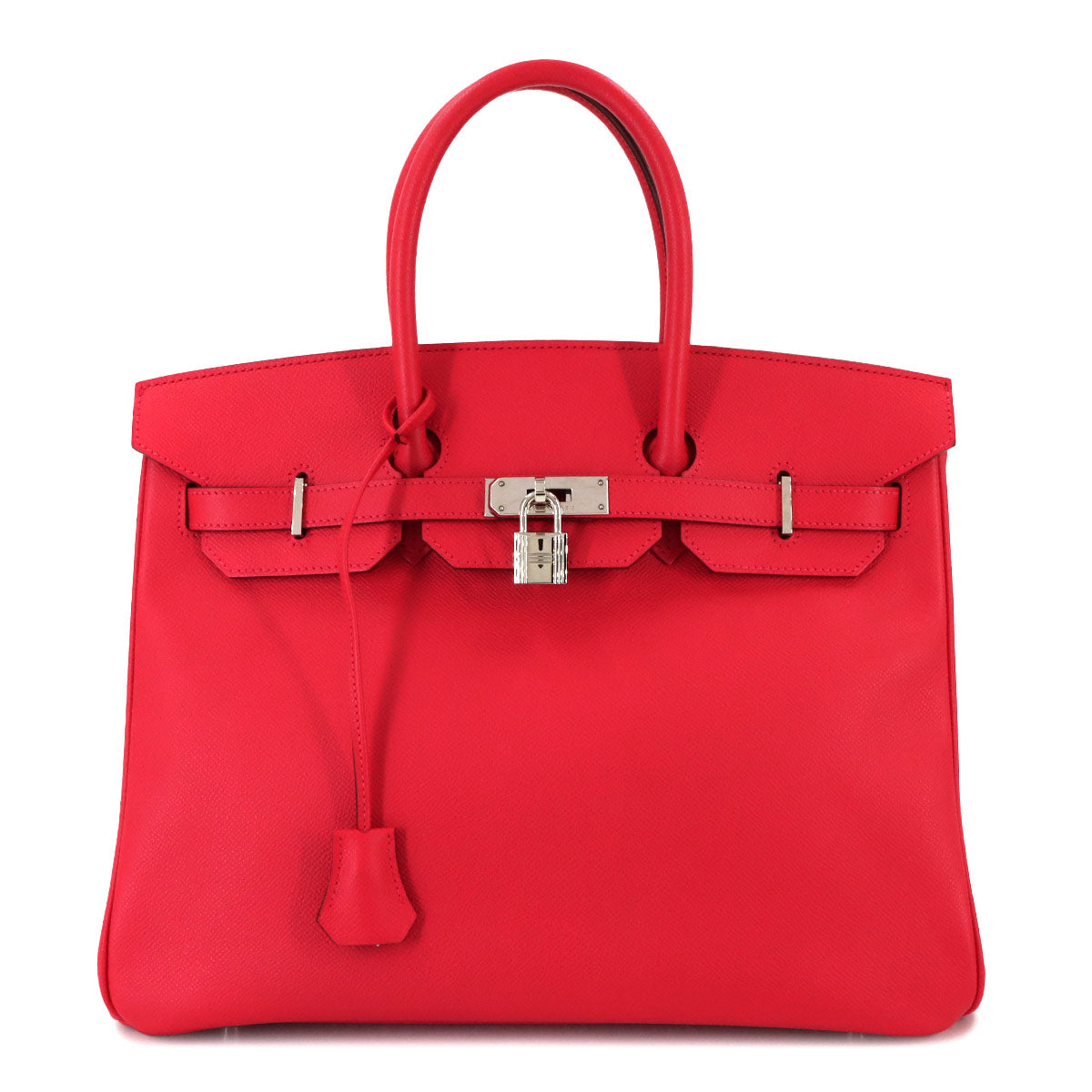 Birkin 35 Epsom Bougainvillier Hand Bag Red
