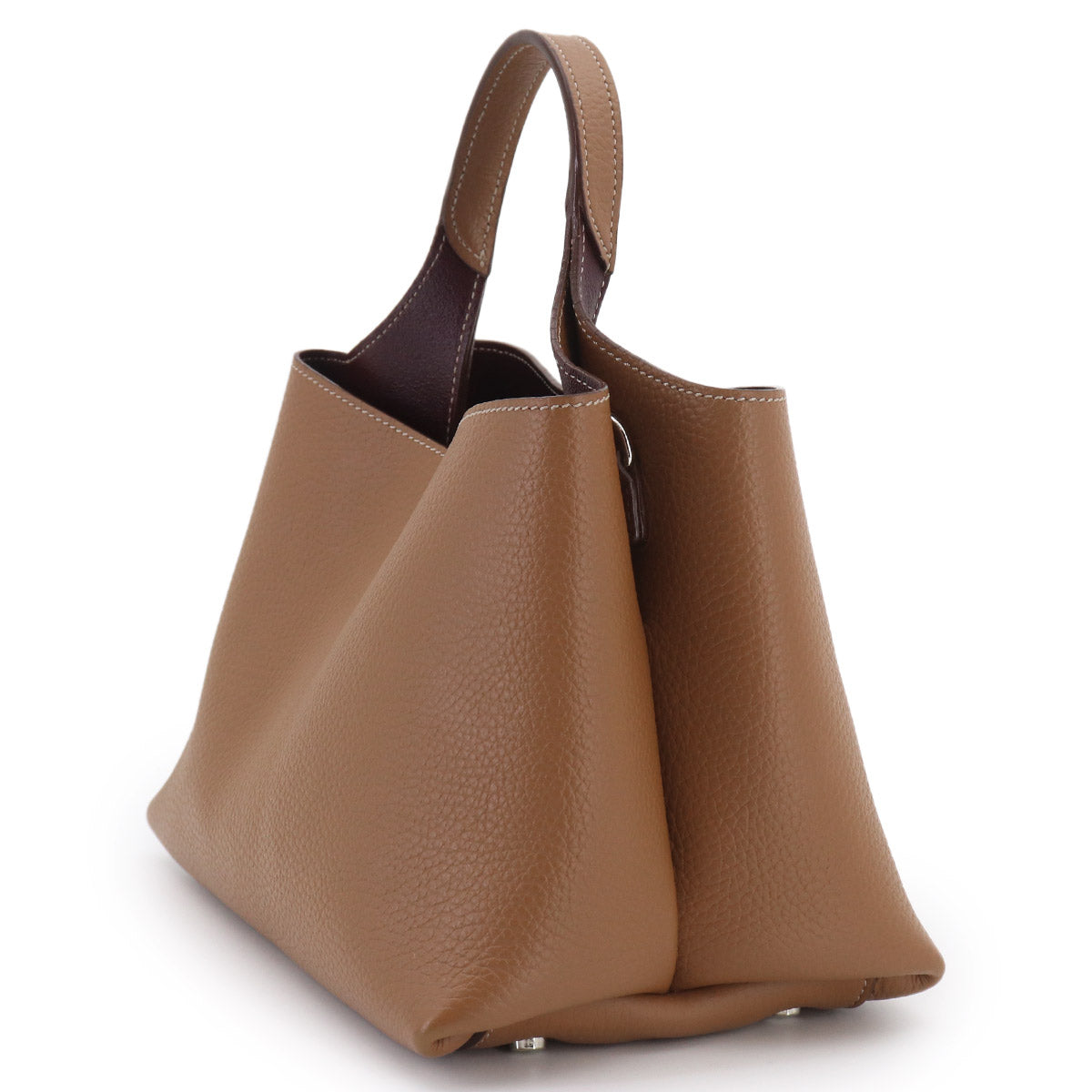 T Timeless Micro 2way Hand Shoulder Bag Leather Brown Purse