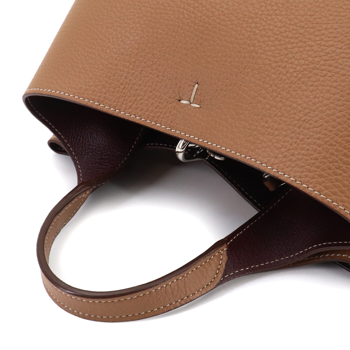 T Timeless Micro 2way Hand Shoulder Bag Leather Brown Purse