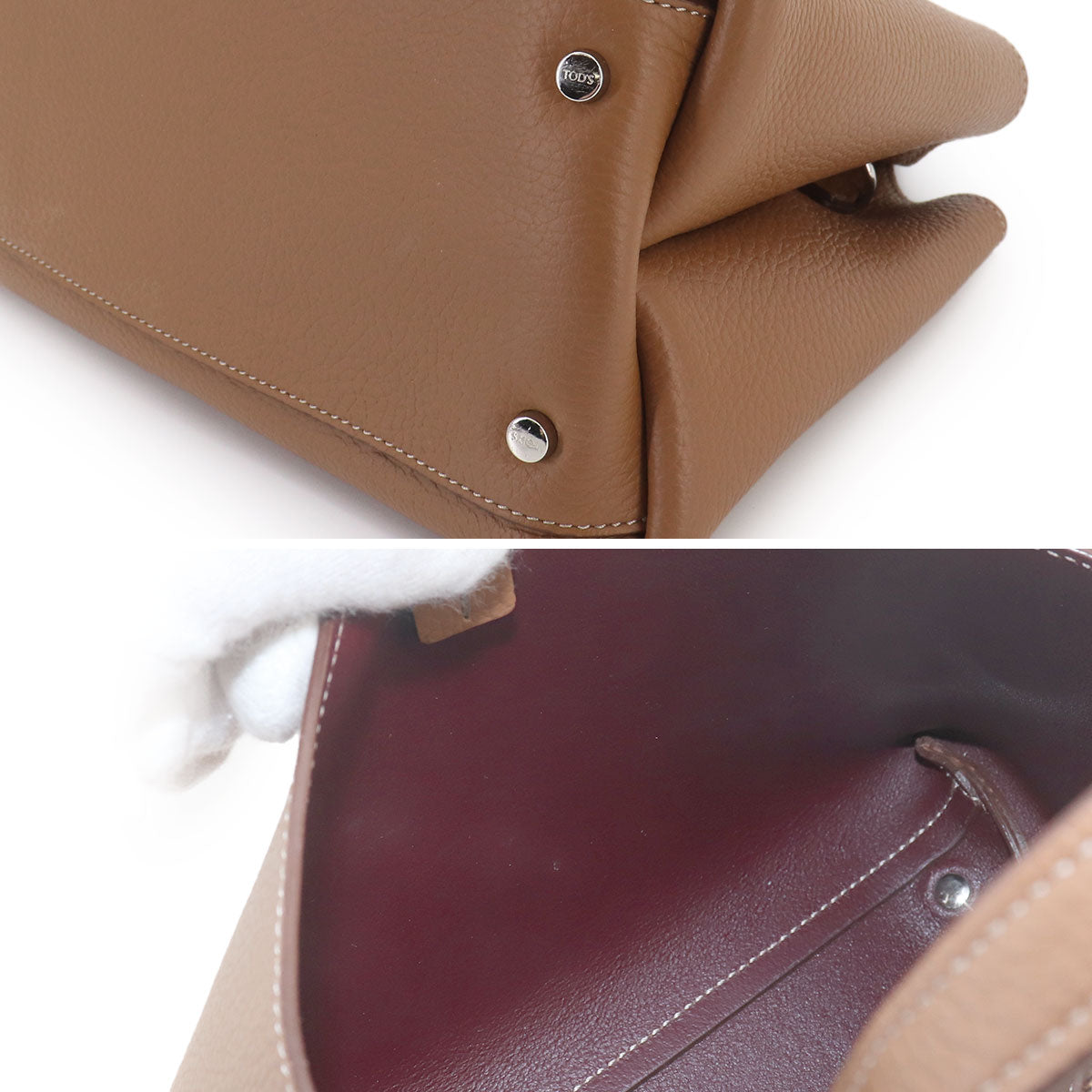 T Timeless Micro 2way Hand Shoulder Bag Leather Brown Purse
