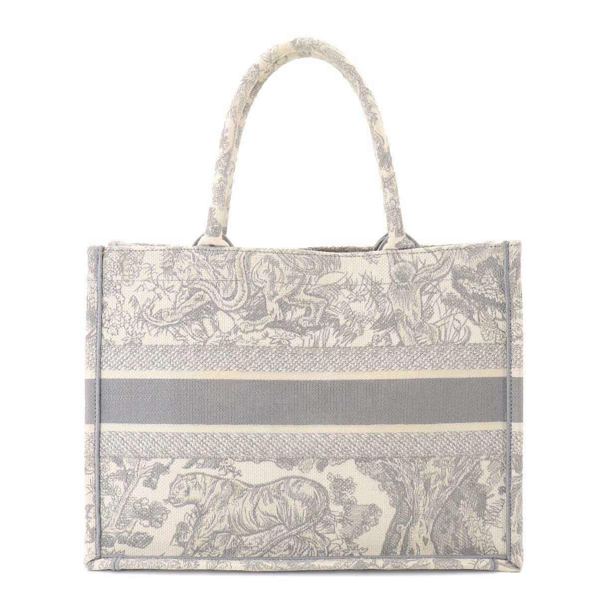 Toile de Jouy Book Tote Medium Bag Canvas Grey