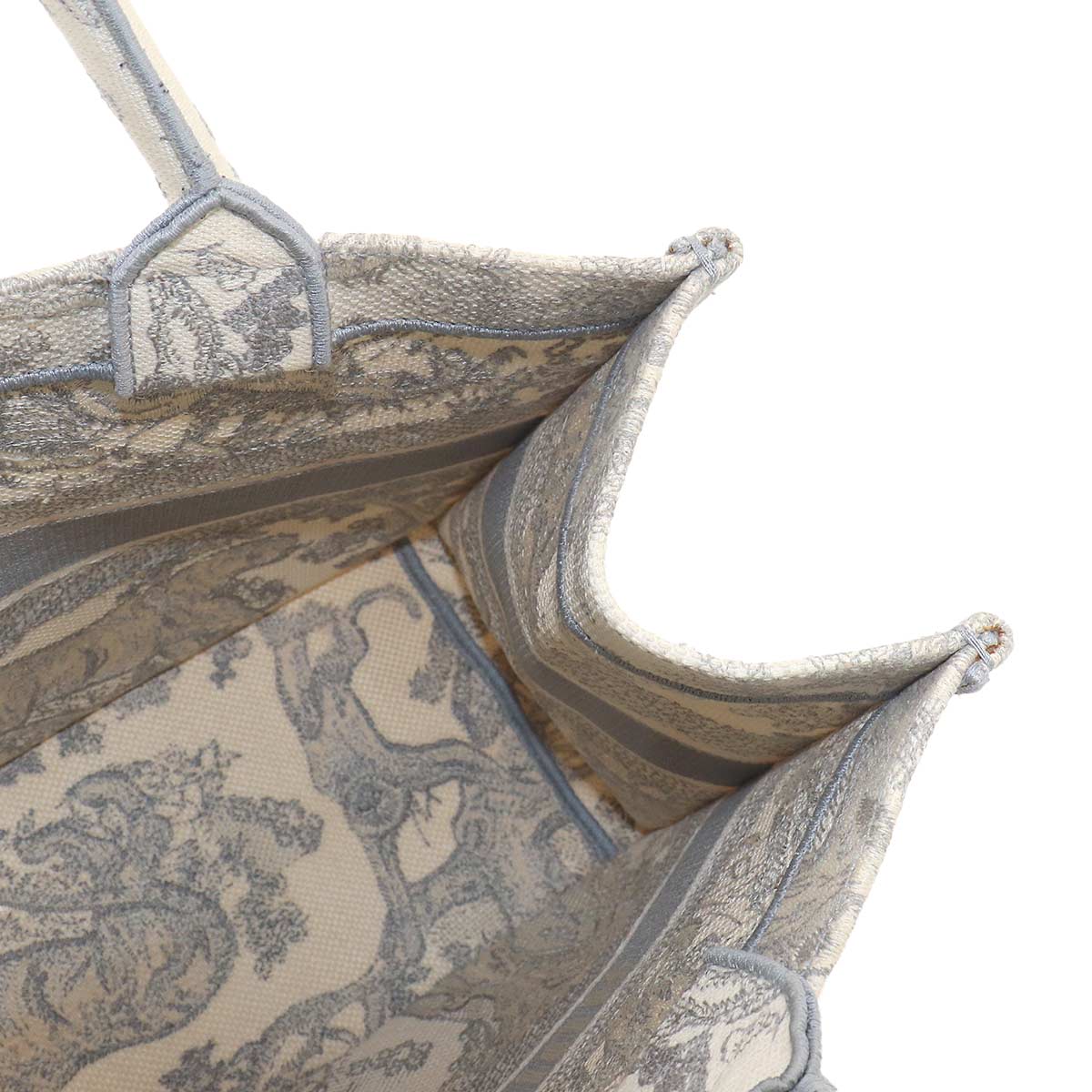 Toile de Jouy Book Tote Medium Bag Canvas Grey