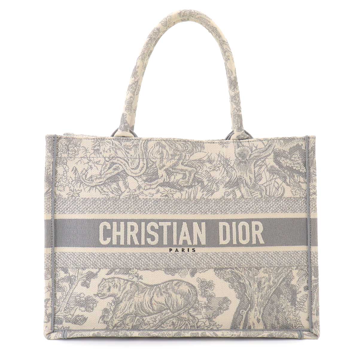 Toile de Jouy Book Tote Medium Bag Canvas Grey