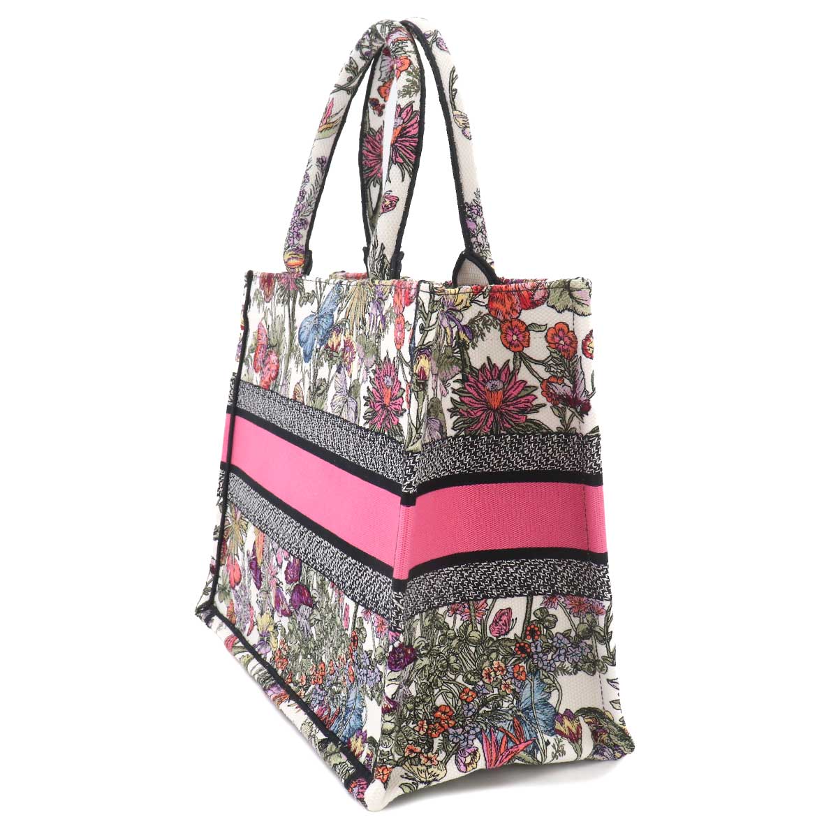 Book Tote Bag Medium Canvas Multi color White