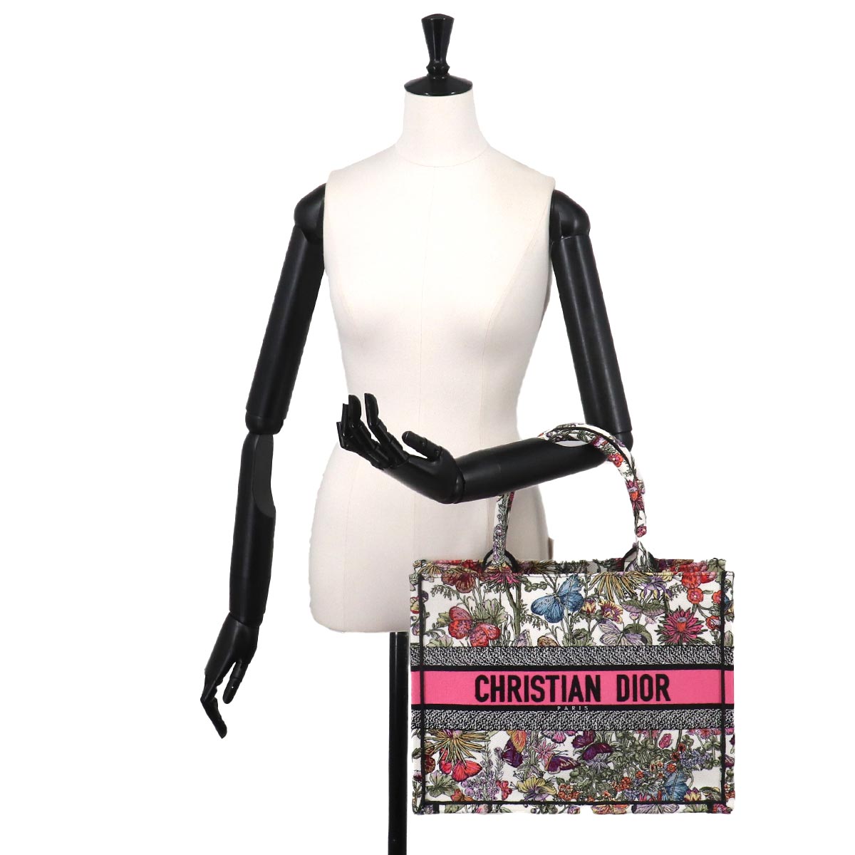 Book Tote Bag Medium Canvas Multi color White