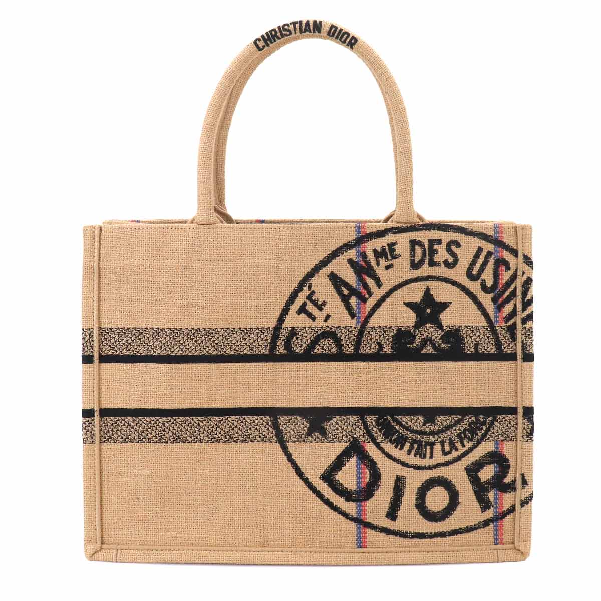 Union Book Tote Medium Bag Jute Canvas Beige M1296ZRUW