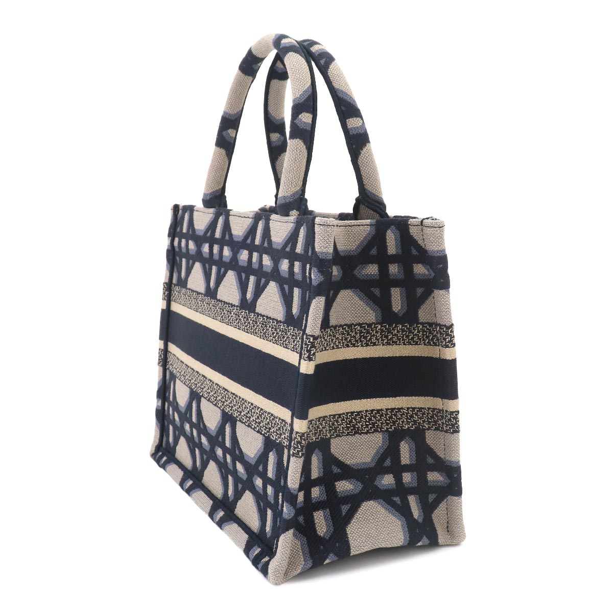 Macrocannage Book Tote Small Bag Canvas Navy
