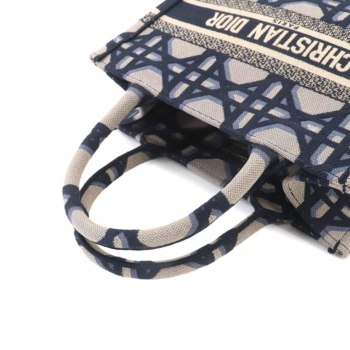 Macrocannage Book Tote Small Bag Canvas Navy