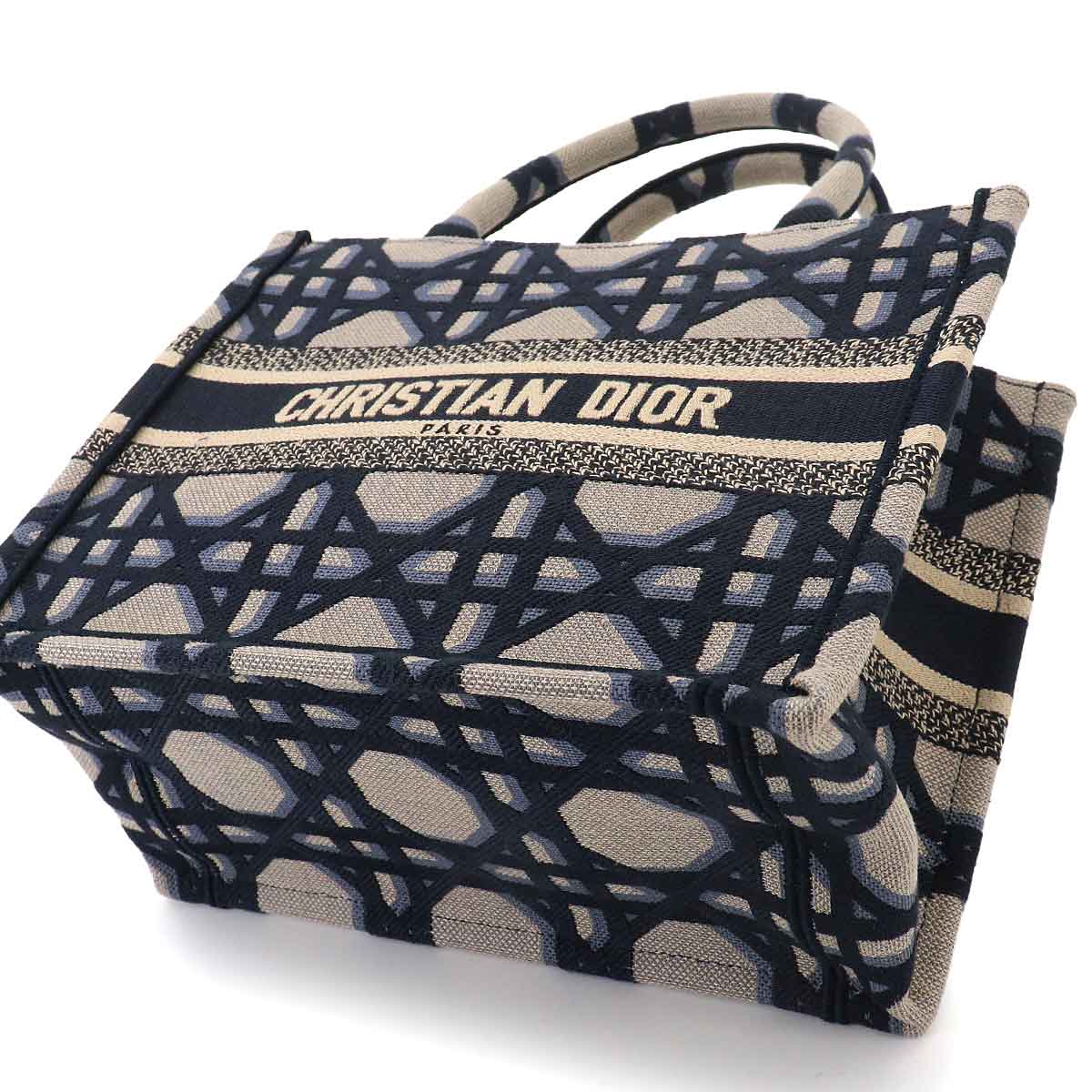 Macrocannage Book Tote Small Bag Canvas Navy