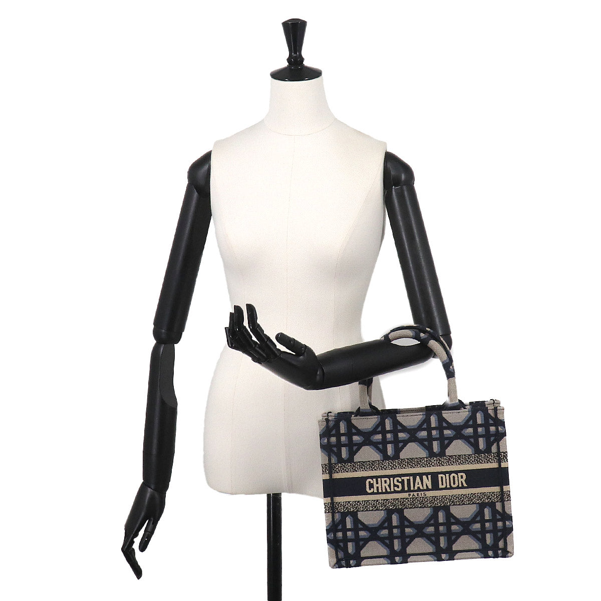 Macrocannage Book Tote Small Bag Canvas Navy