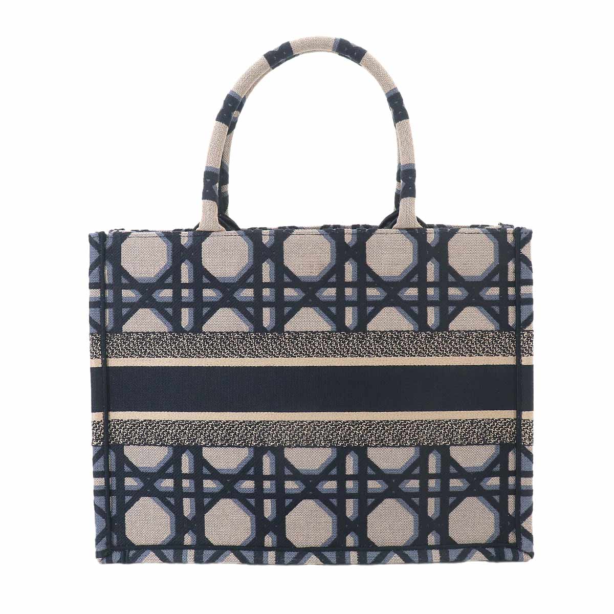Macrocannage Book Tote Medium Bag Canvas Navy M1296ZZAU