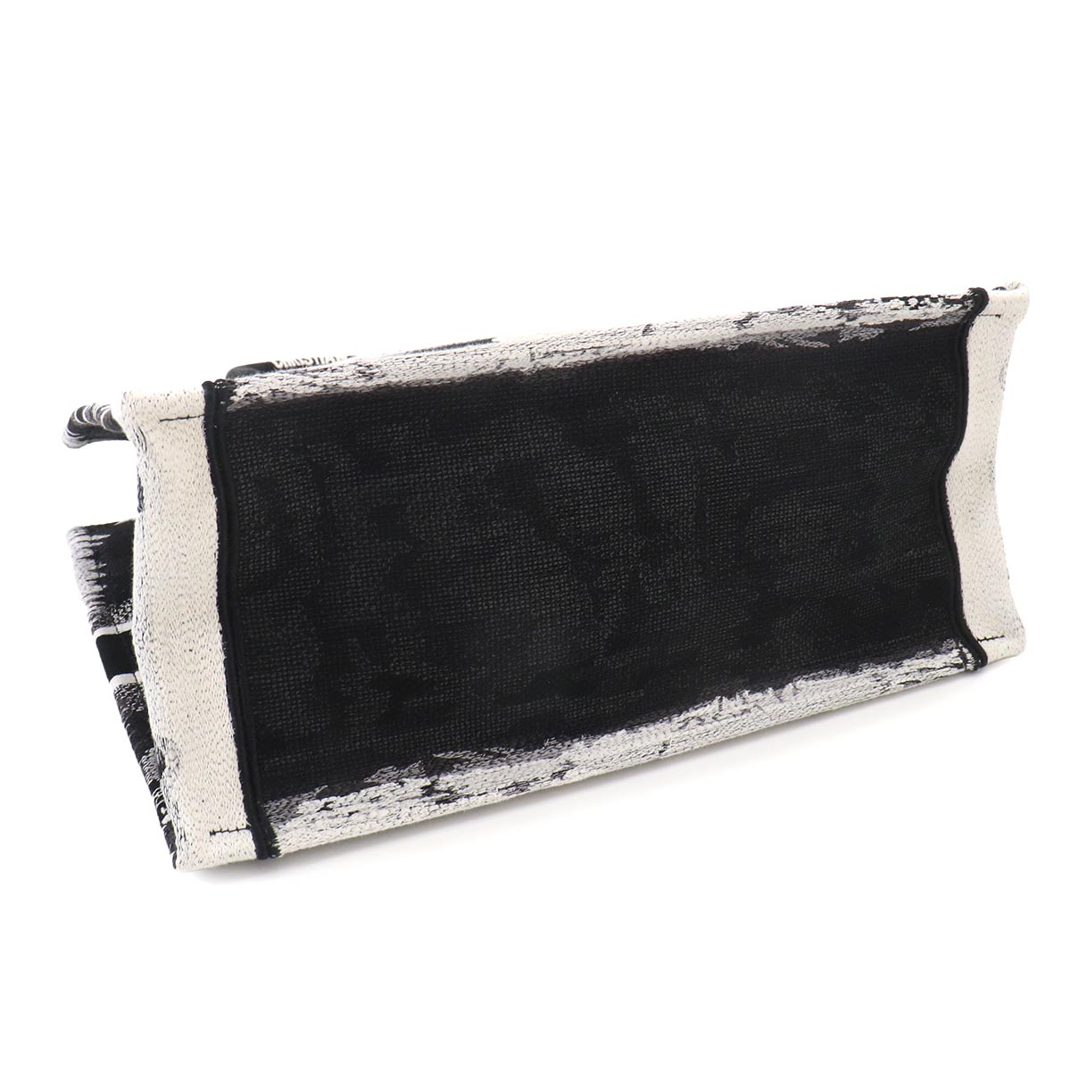 Book Tote Bag Medium Canvas Black White Eiffel Tower