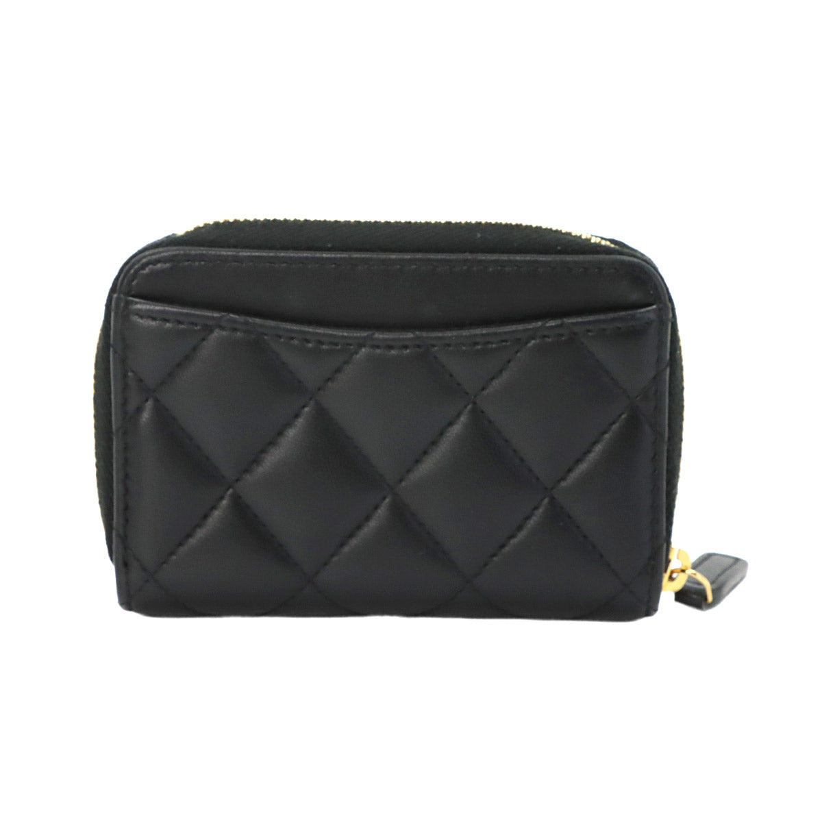 Matelasse Coin Case Purse Leather Black AP0216