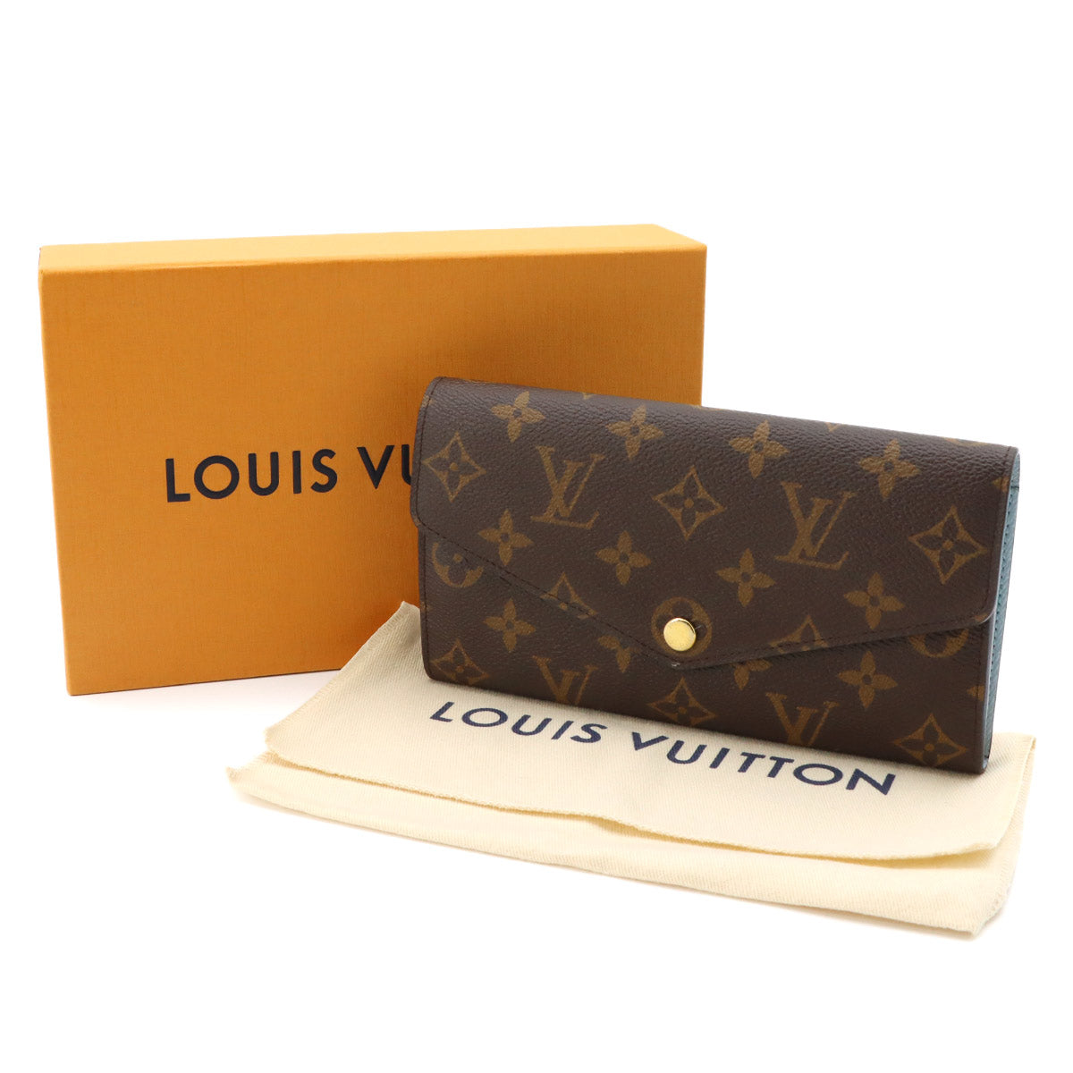 Monogram Sarah Wallet Brown Blue Olympe M83580