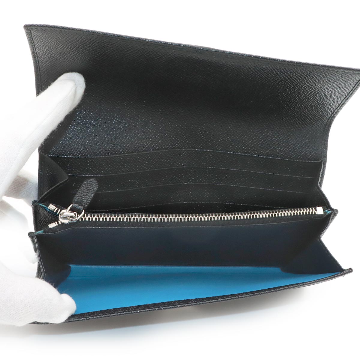 BVLGARIBVLGARI Long Wallet Leather Black 30414 Purse