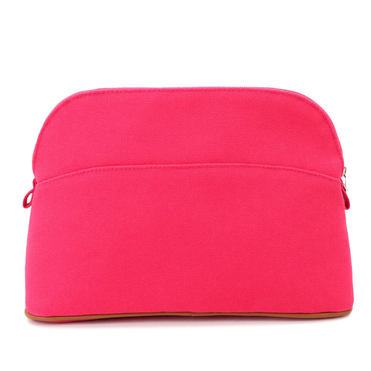 Bolide Pouch MM Cotton Canvas Leather Hibiscus Purse