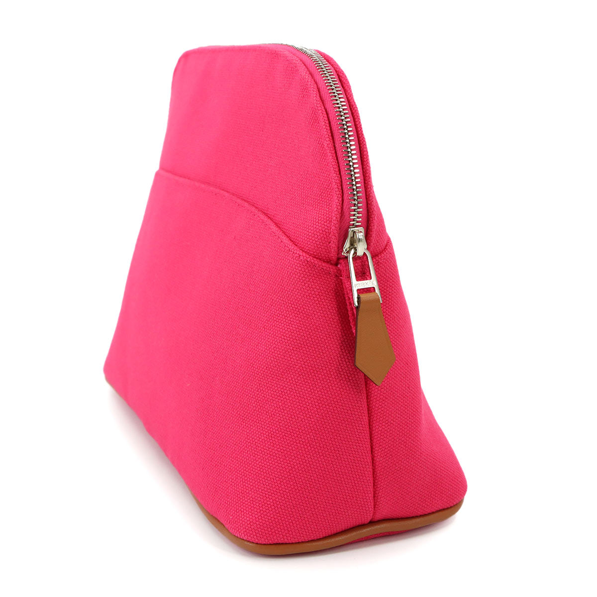 Bolide Pouch MM Cotton Canvas Leather Hibiscus Purse