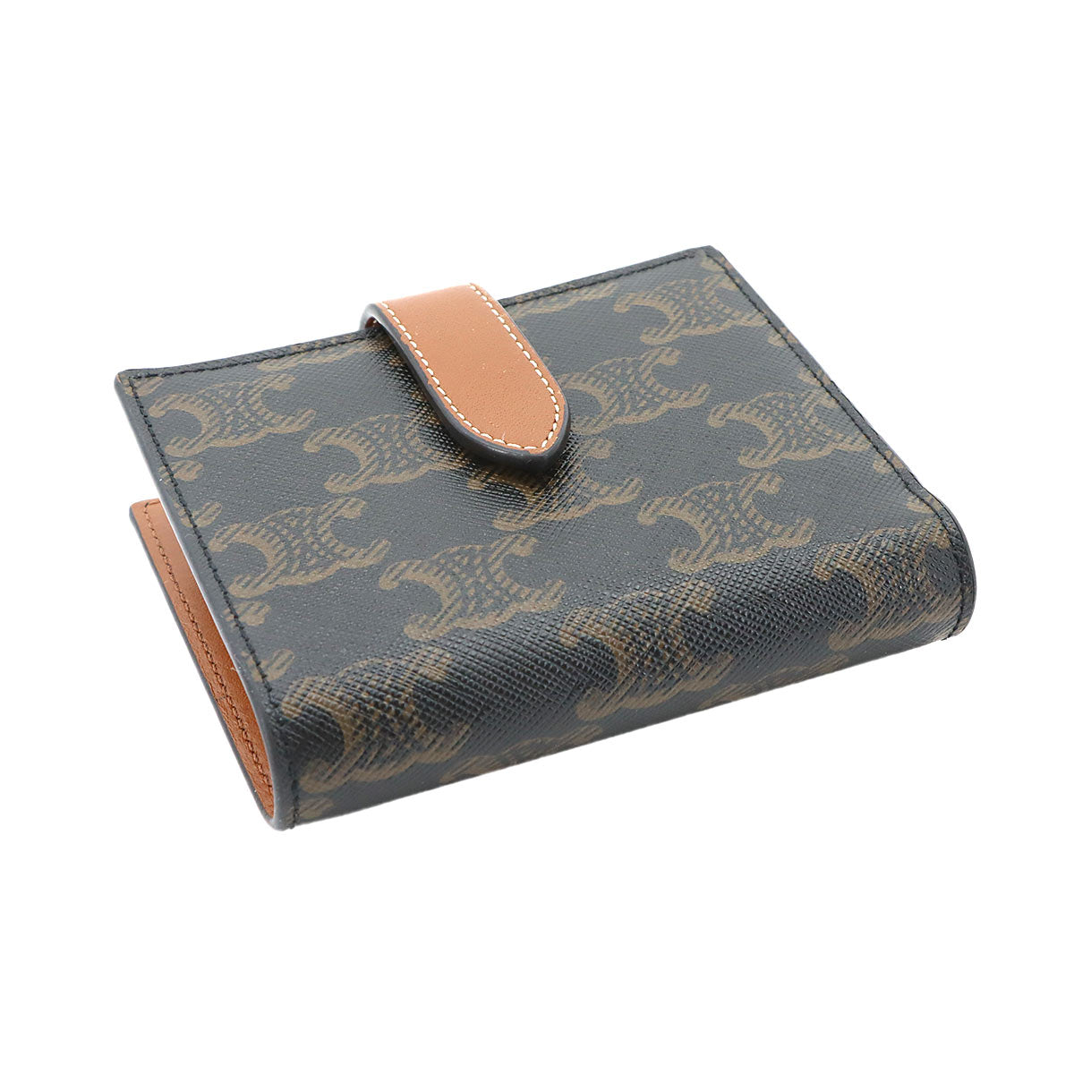 Triomphe Small Strap Wallet PVC Tan Brown 10H262DB7