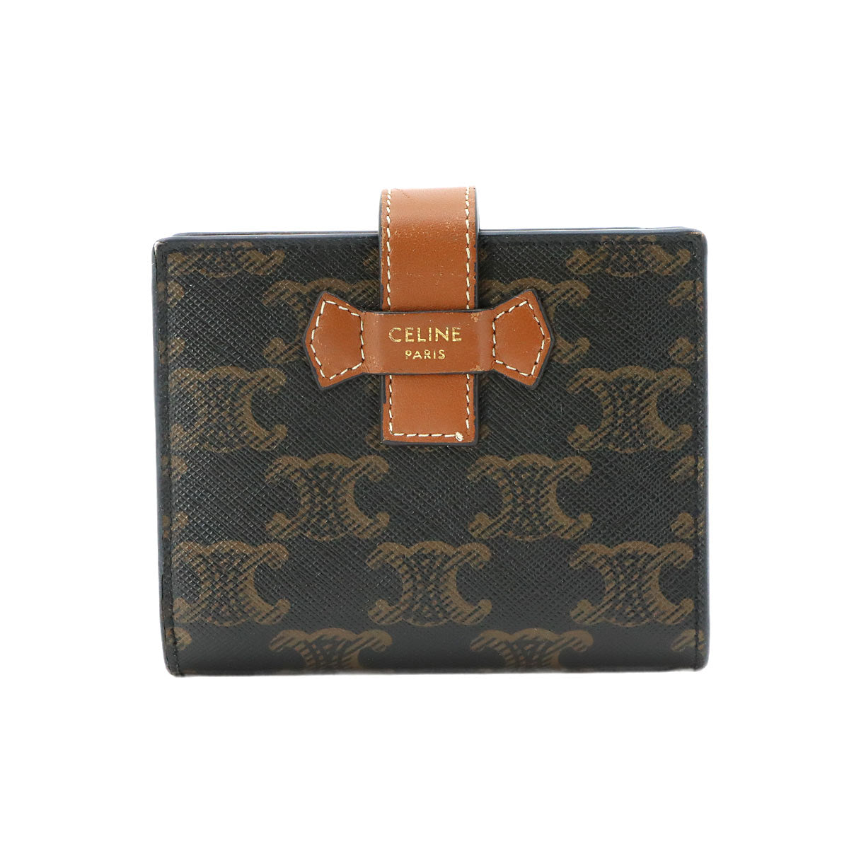 Triomphe Small Strap Wallet PVC Tan Brown 10H262DB7